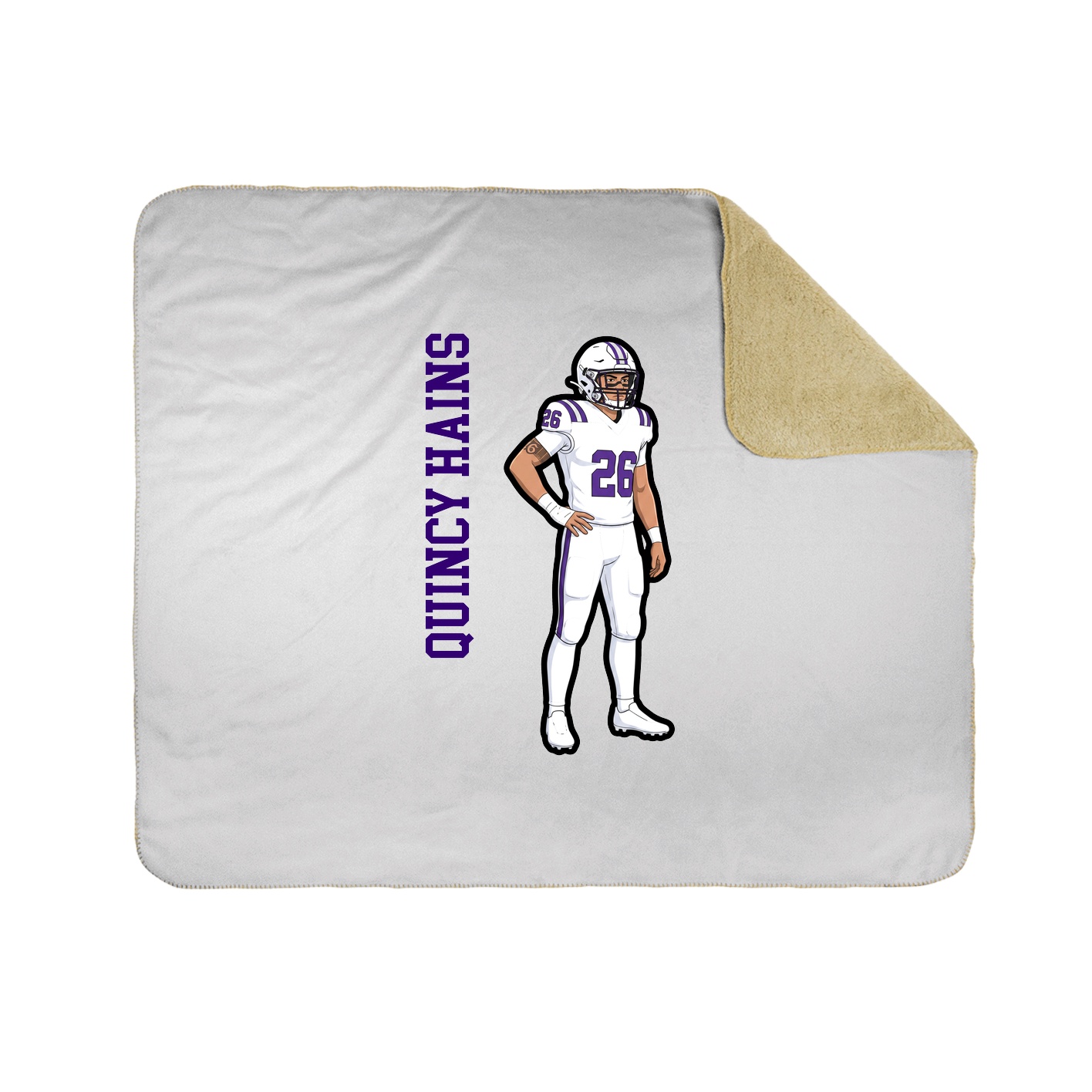Throw Blanket — Name Vertical in White