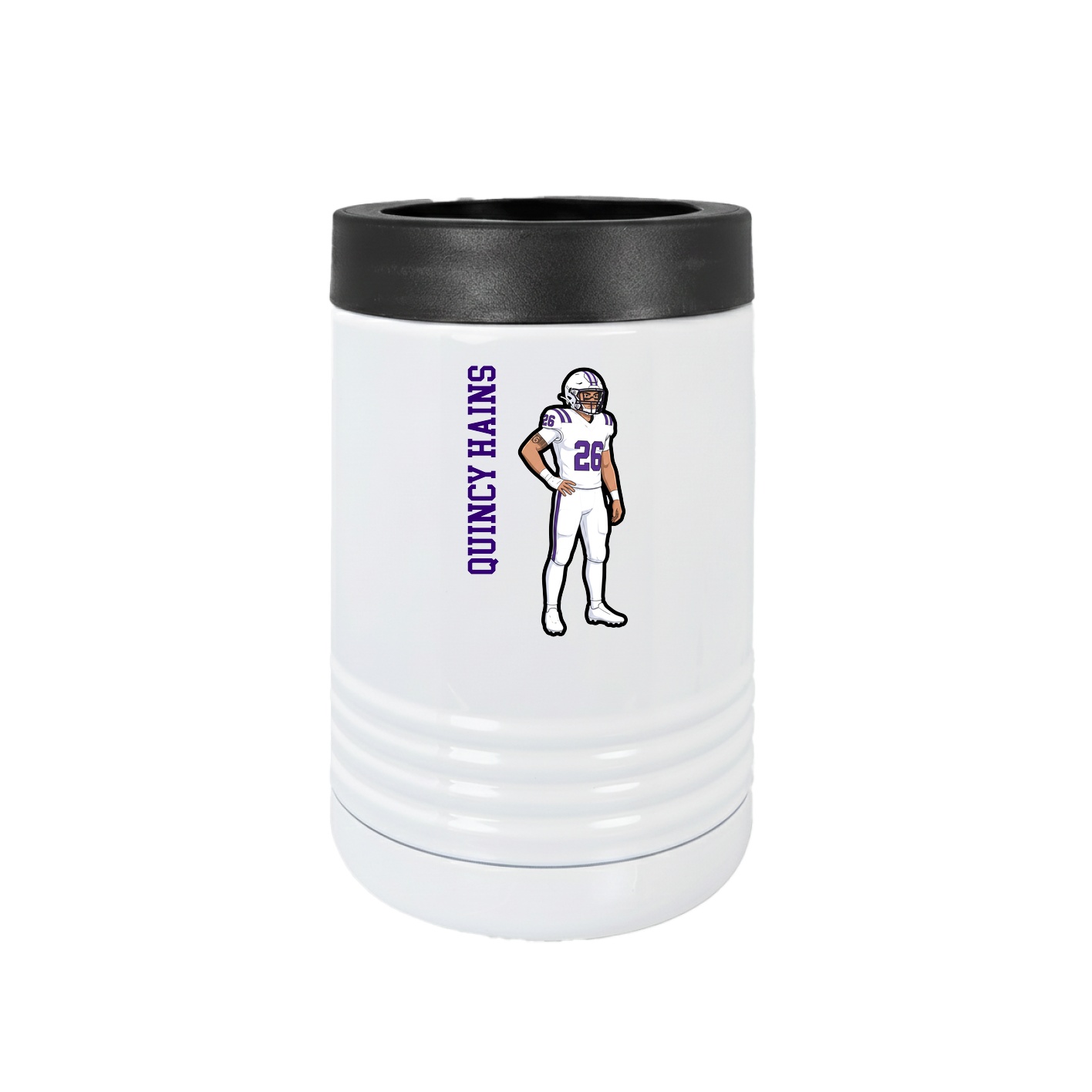 Beverage Holder — Name Vertical in White