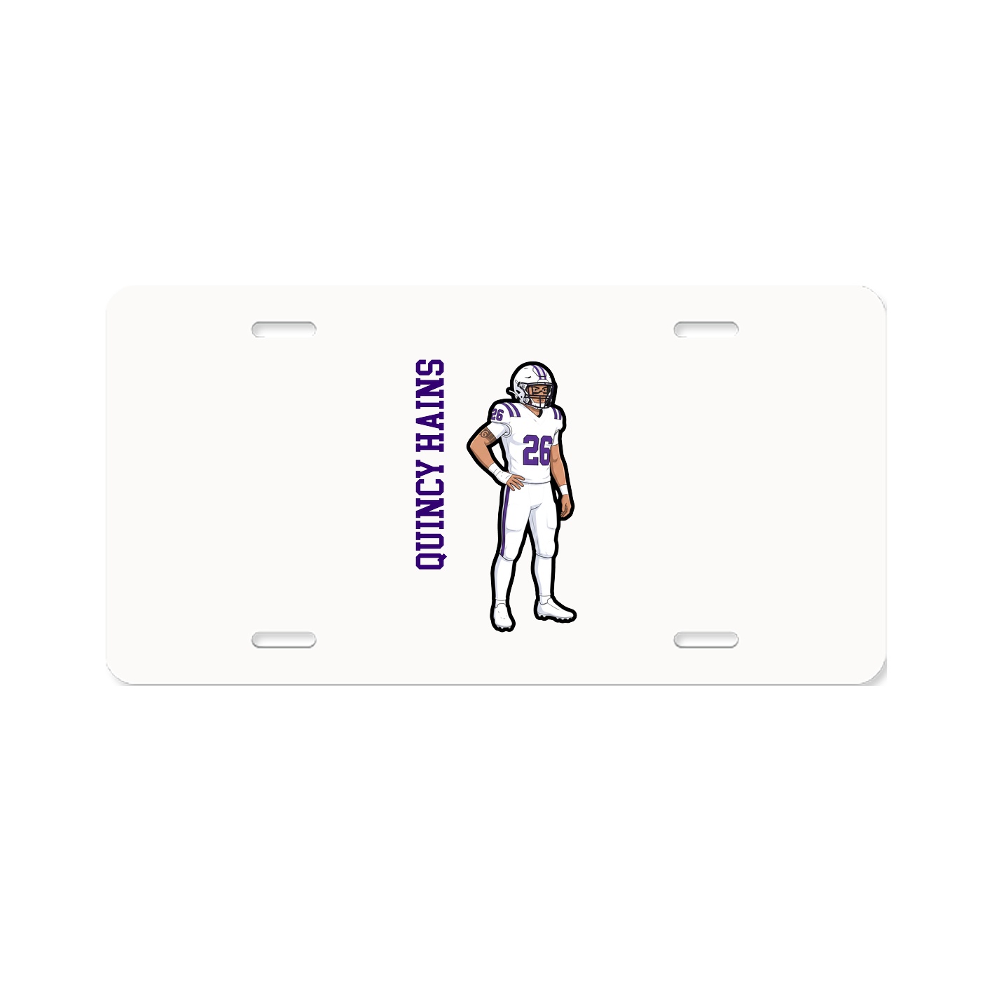 License Plate — Name Vertical in Classic