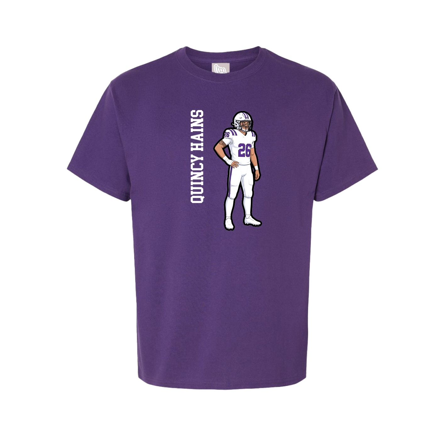 Youth Tee — Name Vertical in Purple