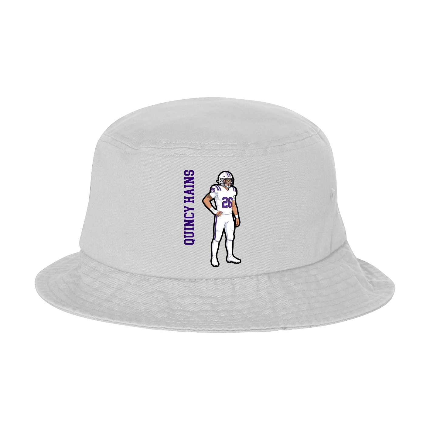 Bucket Cap — Name Vertical in White