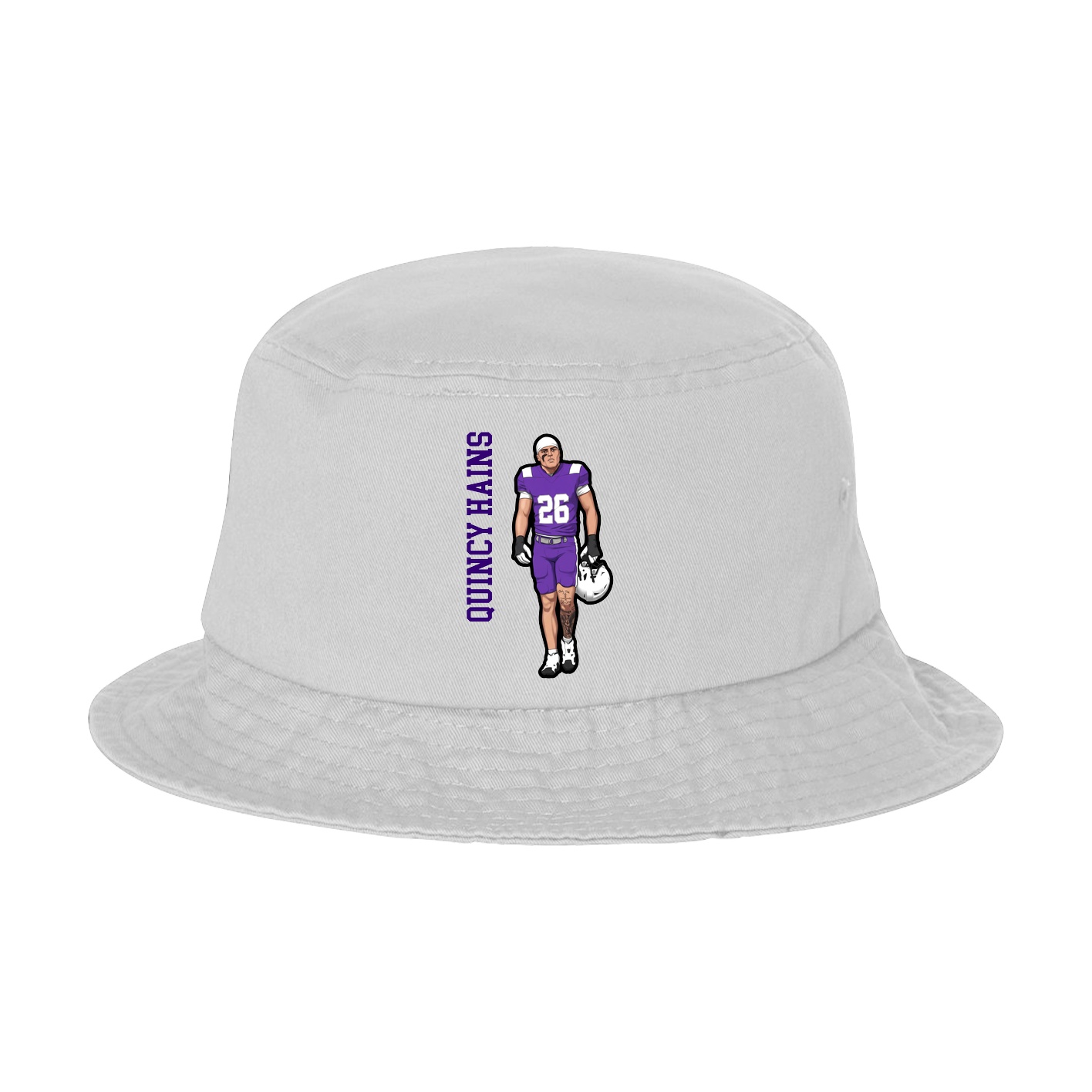 Bucket Cap — Name Vertical in White