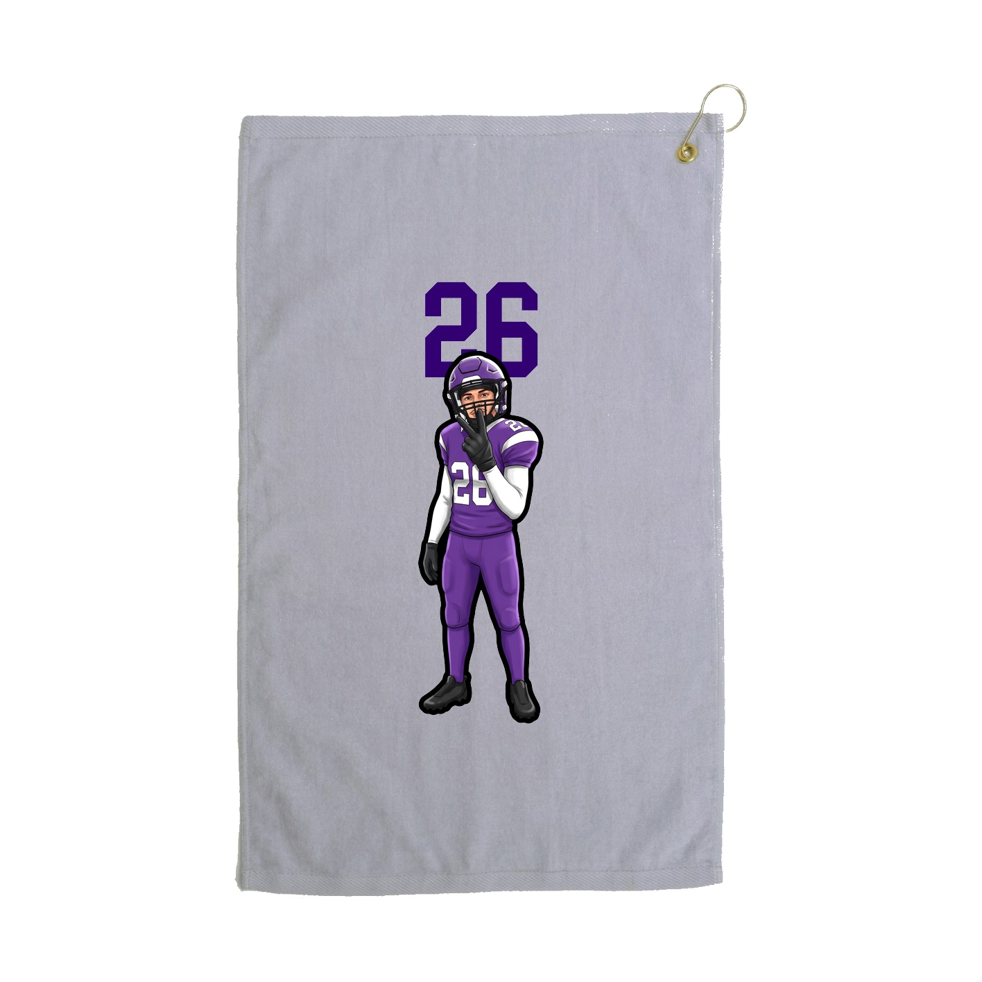 Golf Towel — Number Top in Grey
