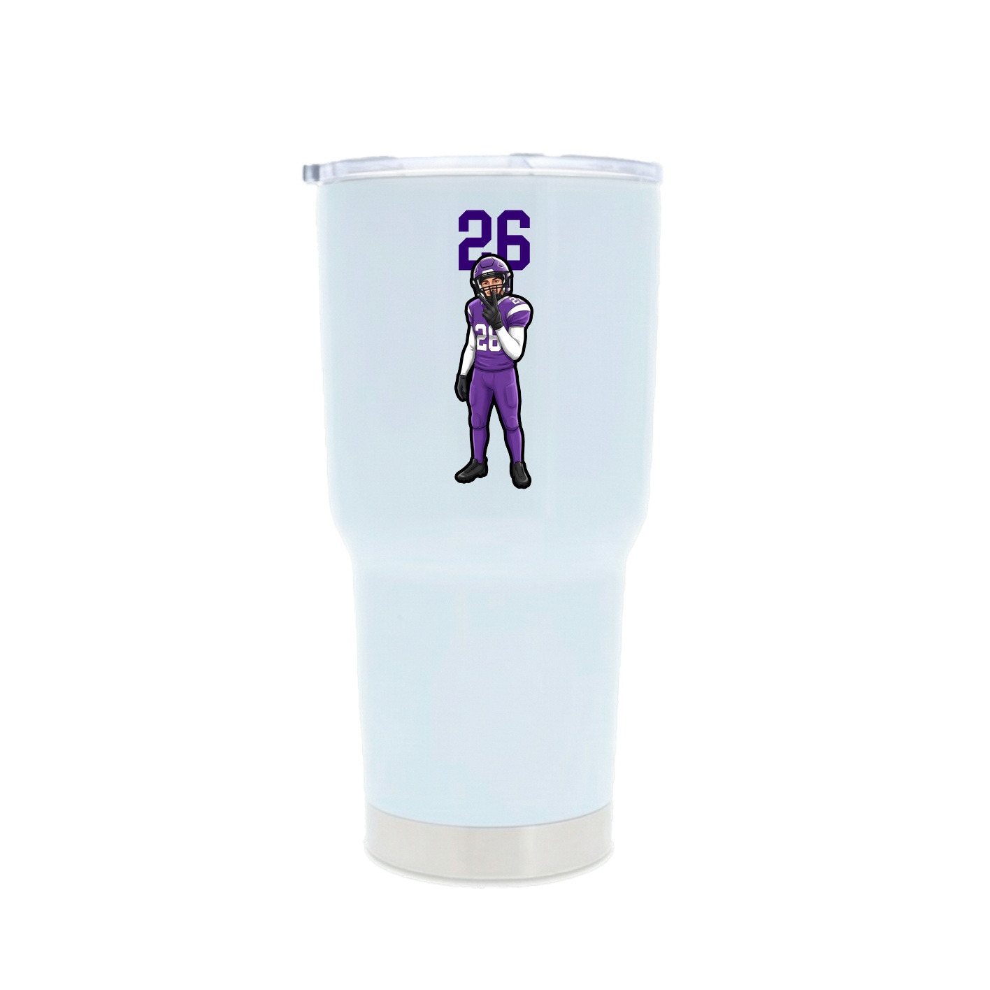 30oz Stainless Steel Tumbler — Number Top in White