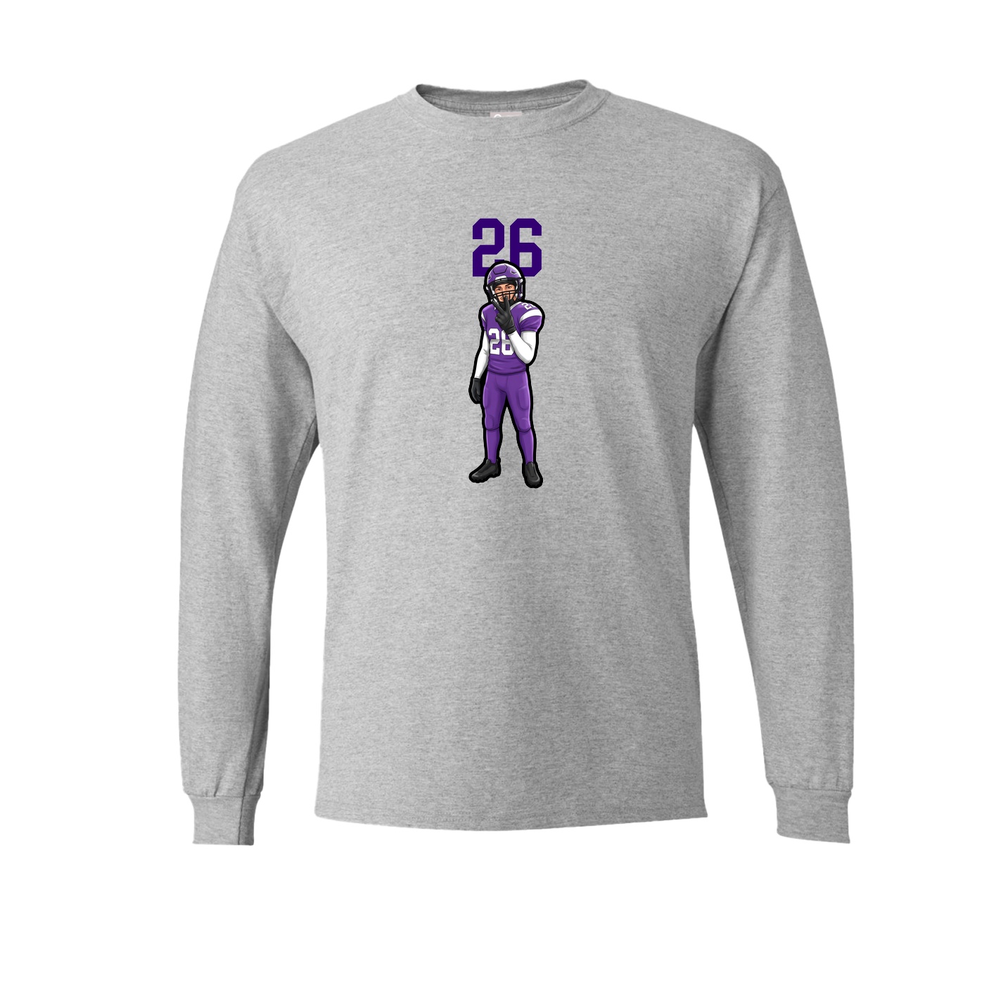Long Sleeve Tee — Number Top in Grey