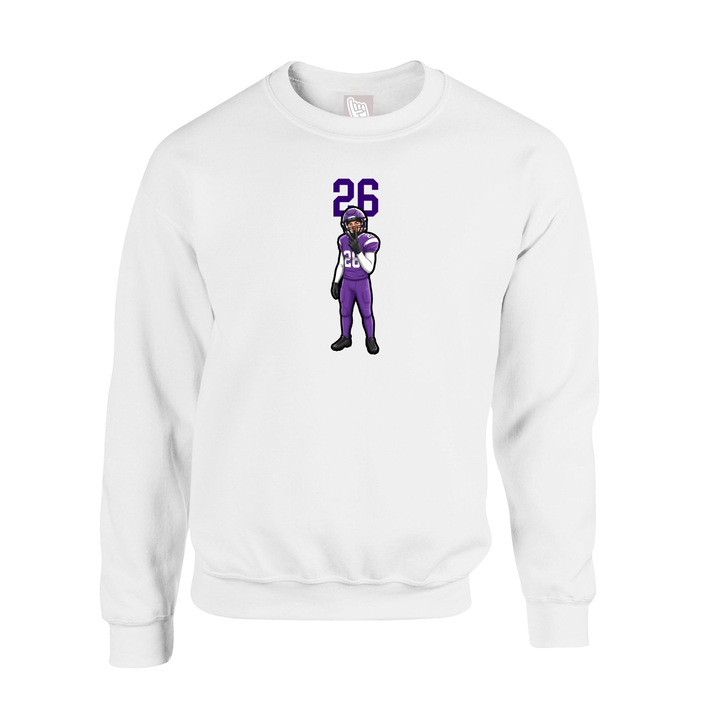 Fleece Crew — Number Top in White