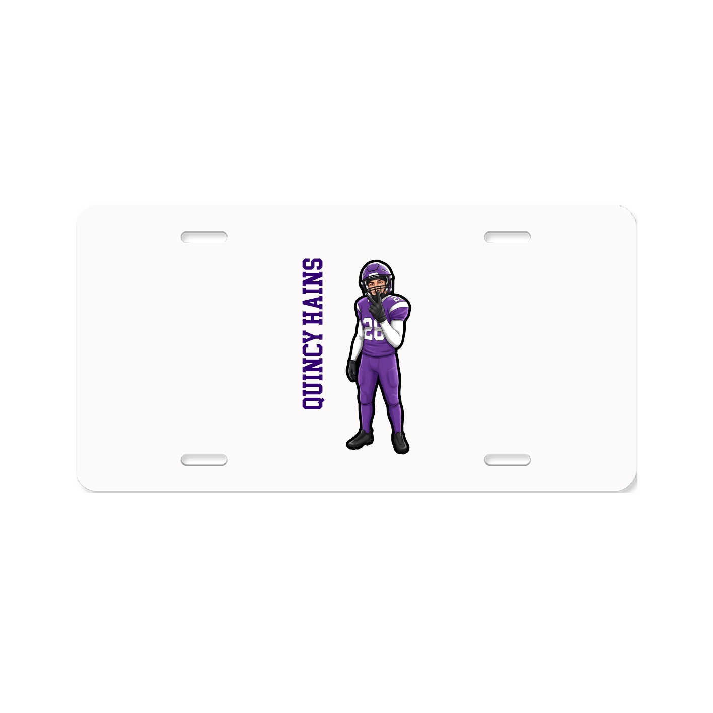 License Plate — Name Vertical in Classic