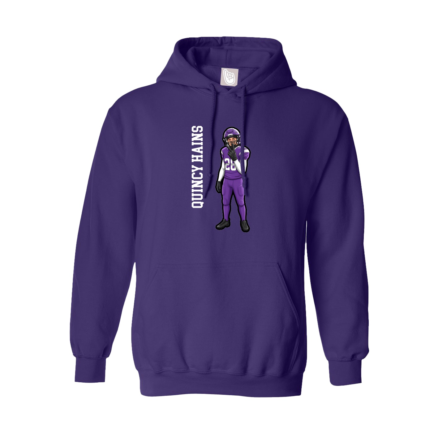 Hoodie — Name Vertical in Purple