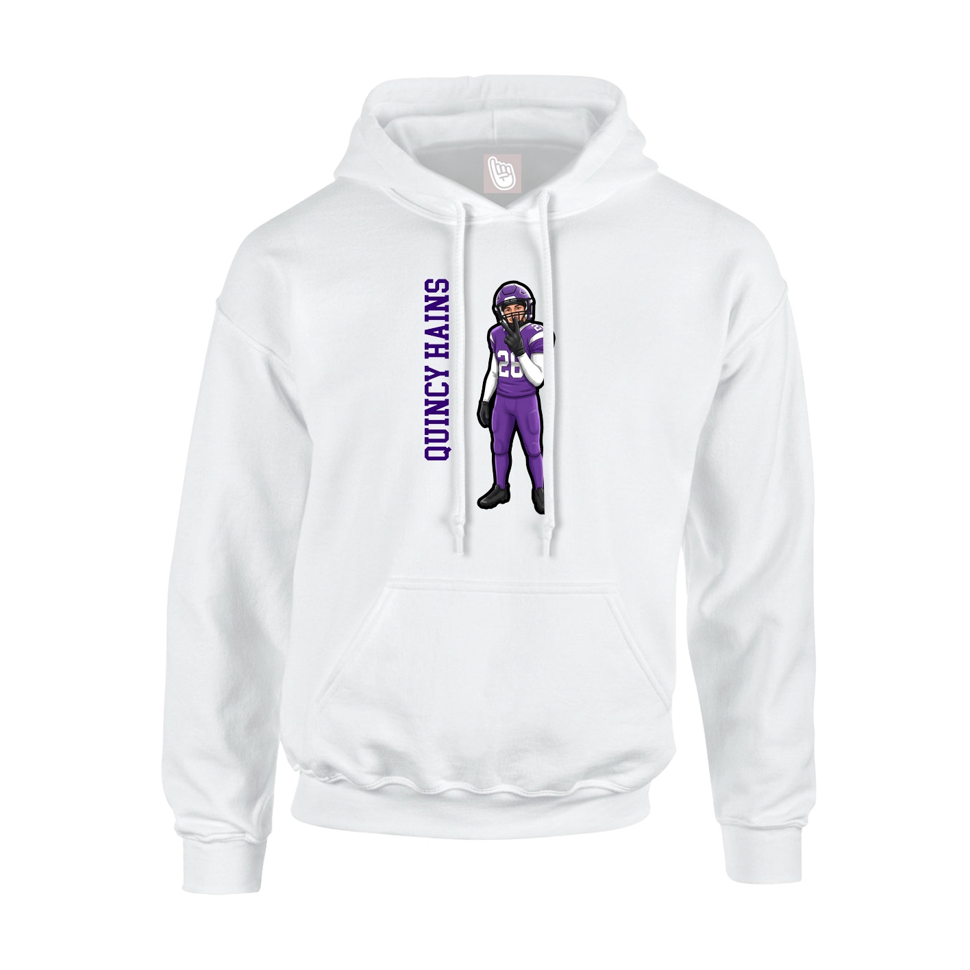 Youth Hoodie — Name Vertical in White