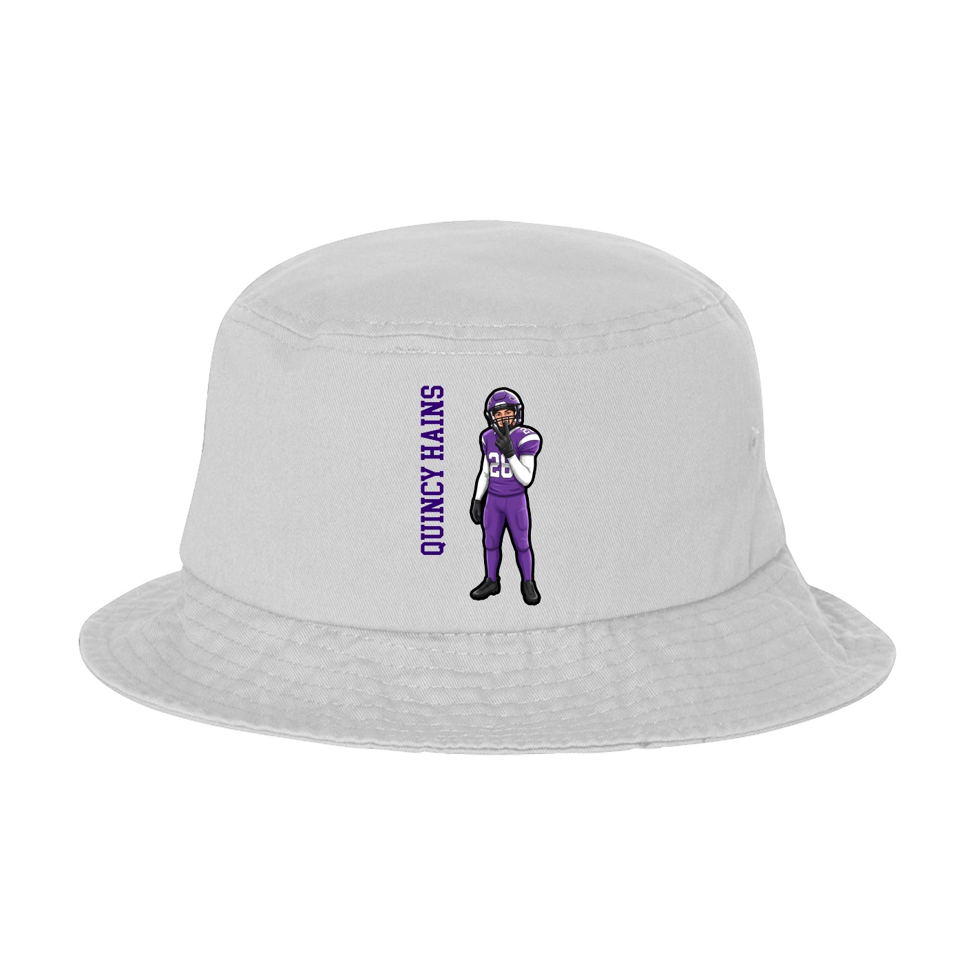 Bucket Cap — Name Vertical in White
