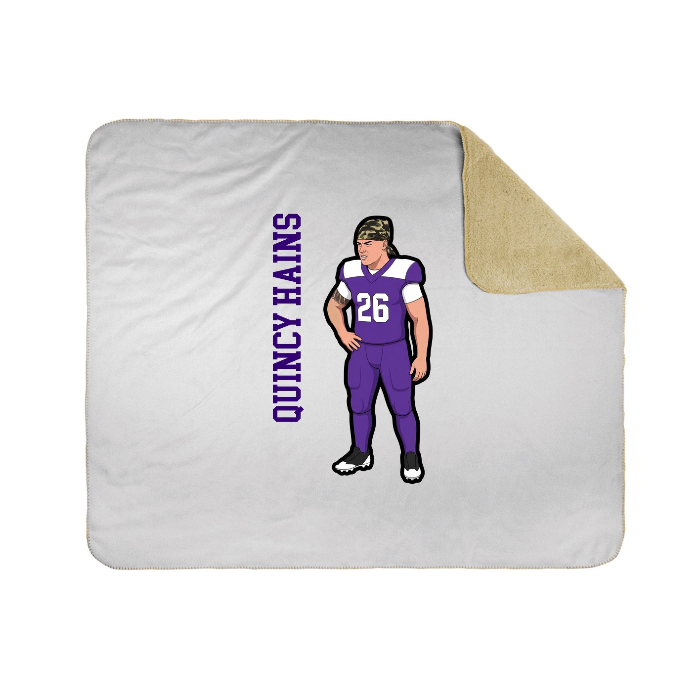Throw Blanket — Name Vertical in White