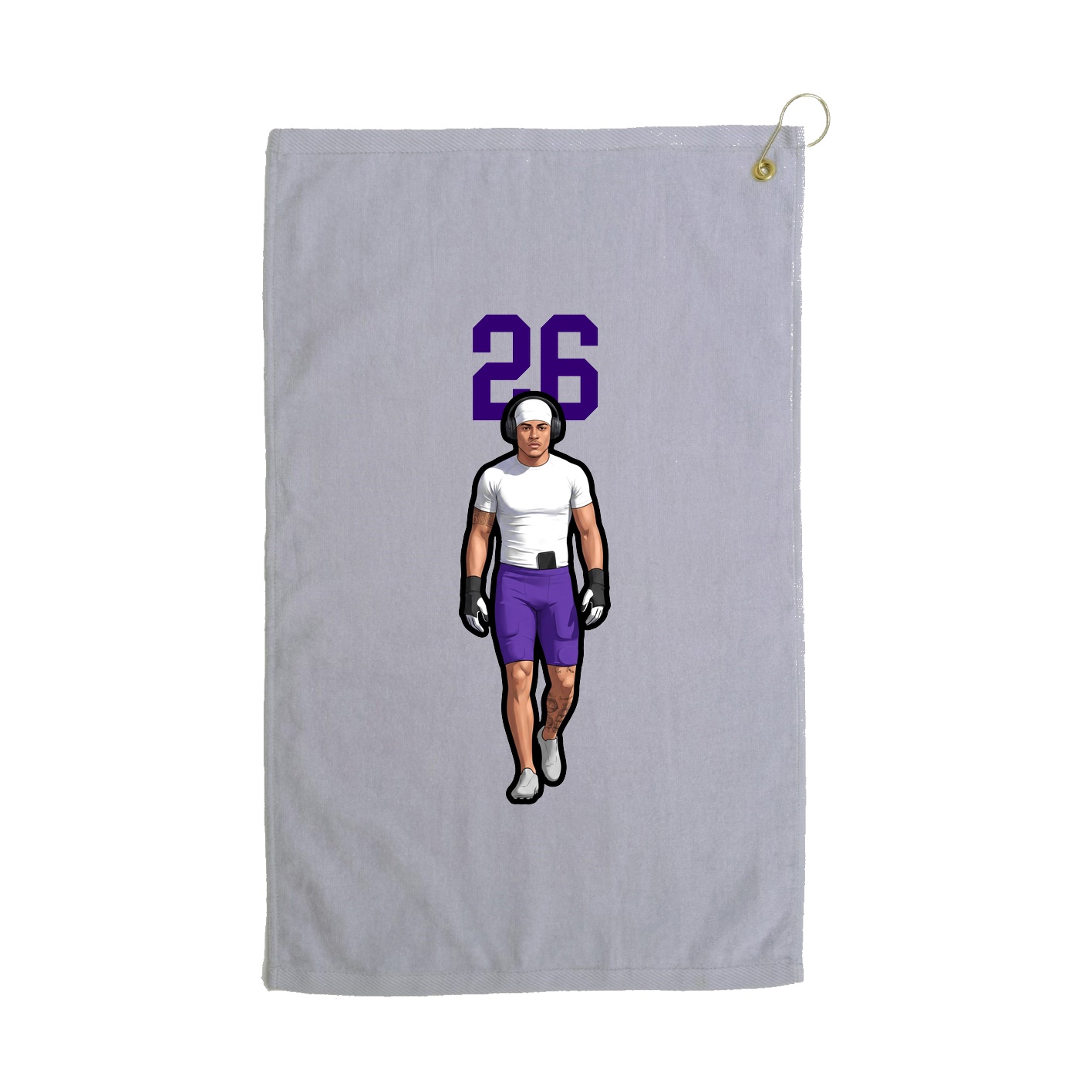 Golf Towel — Number Top in Grey