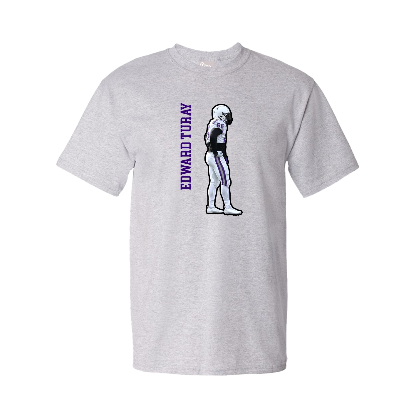 Tee — Name Vertical in Grey