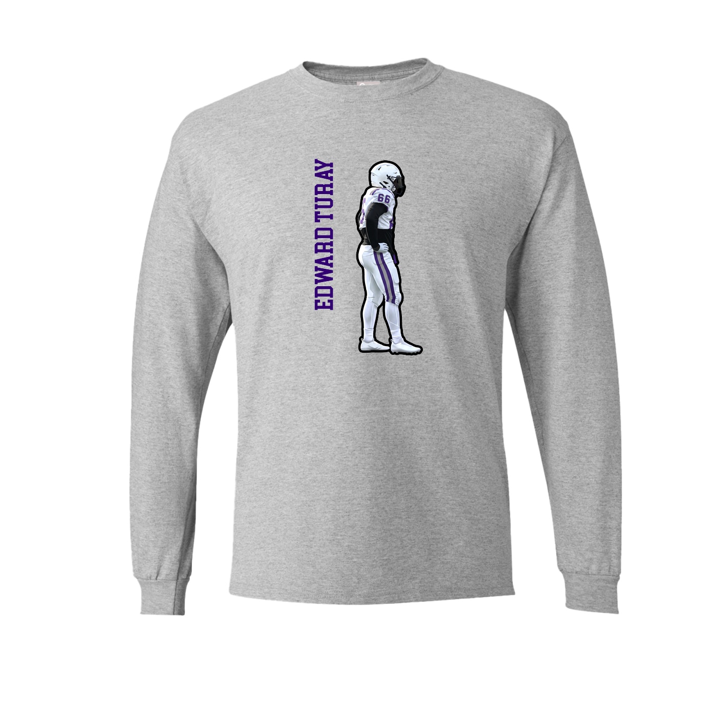 Long Sleeve Tee — Name Vertical in Grey