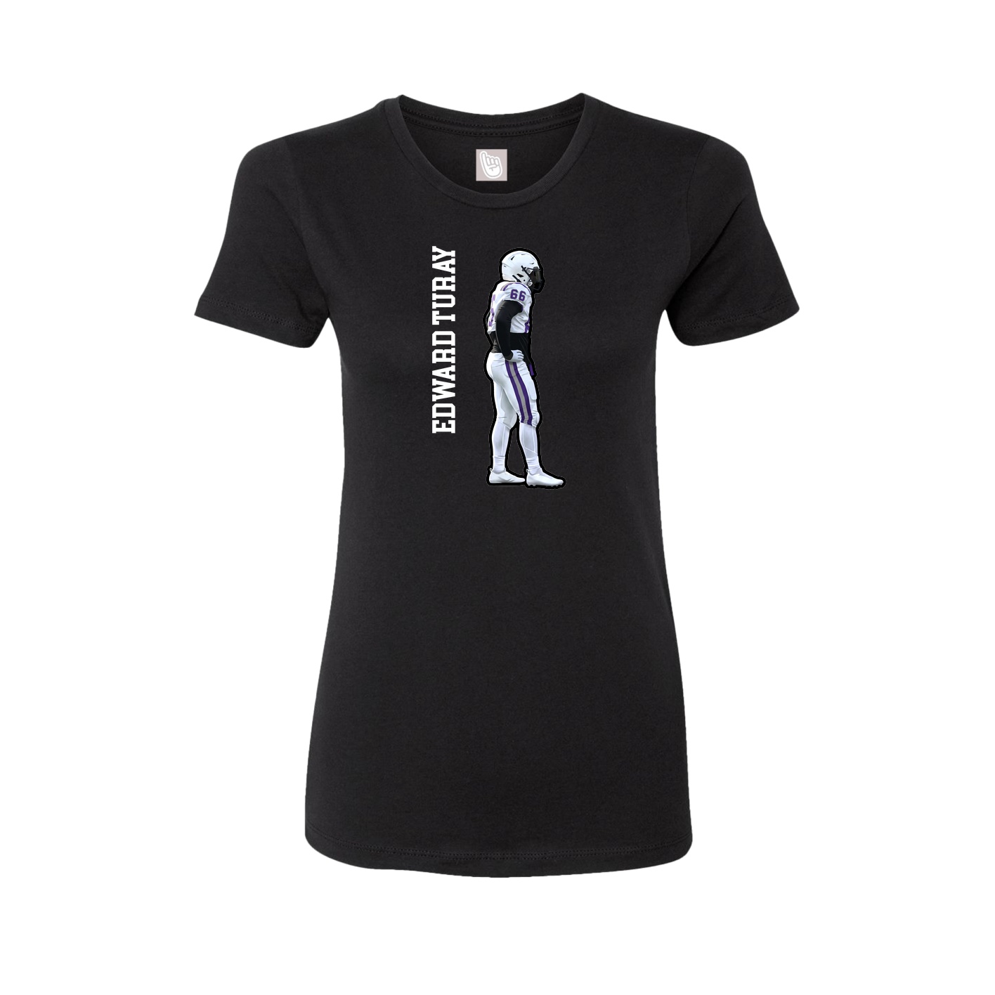 Womens Tee — Name Vertical in Black