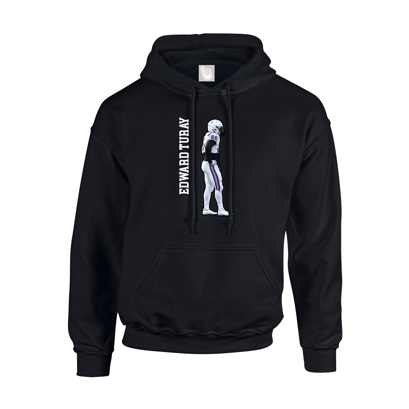 Youth Hoodie — Name Vertical in Black