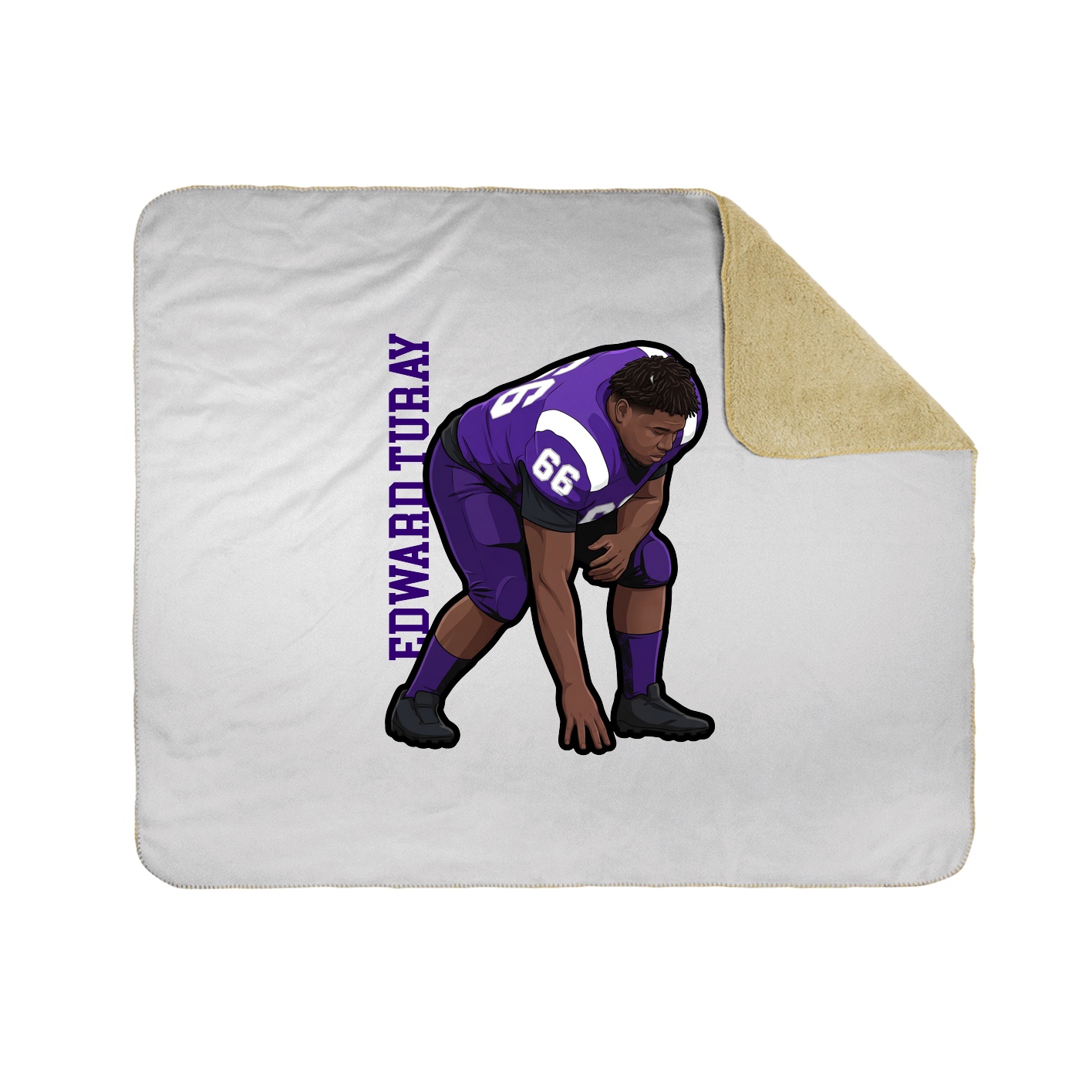 Throw Blanket — Name Vertical in White