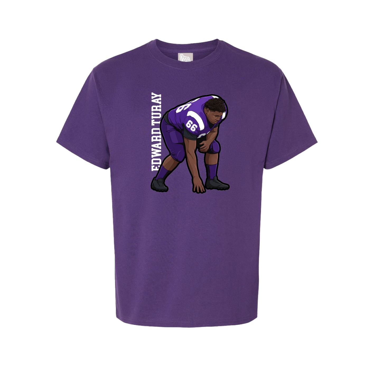 Tee — Name Vertical in Purple