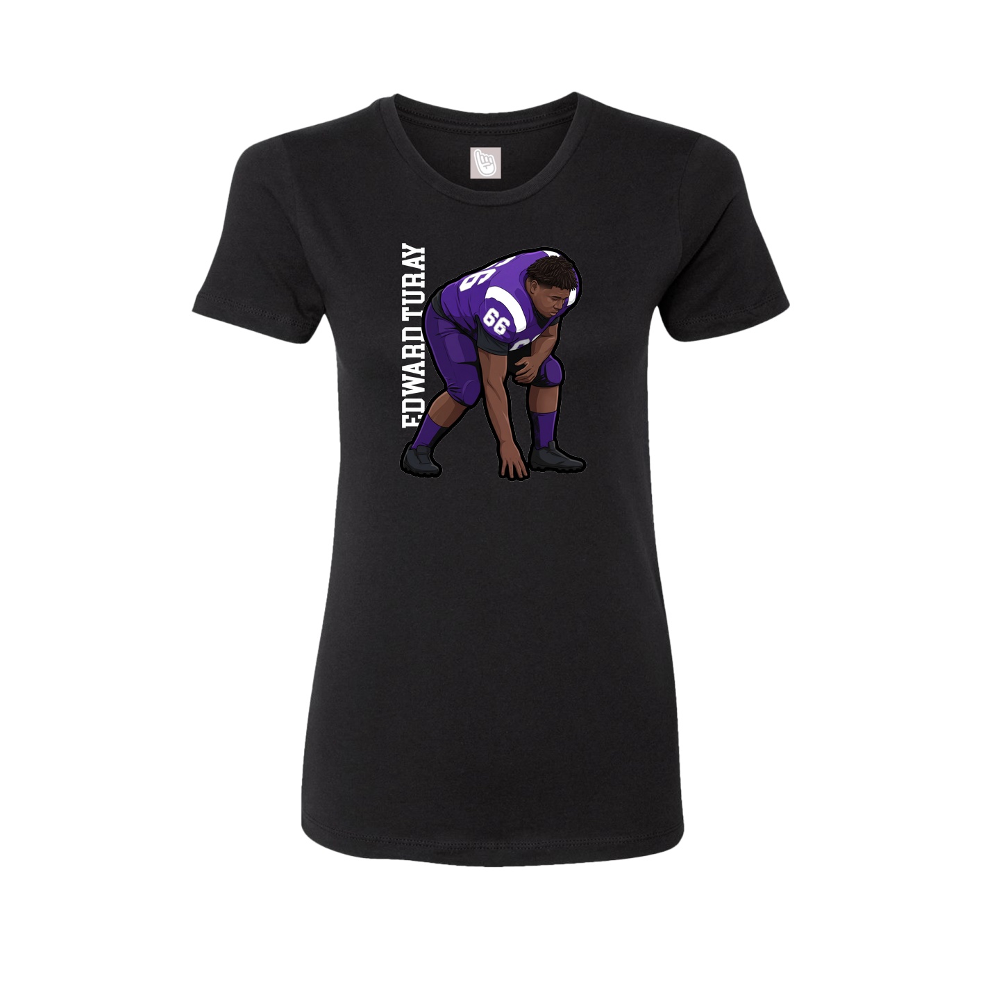 Womens Tee — Name Vertical in Black