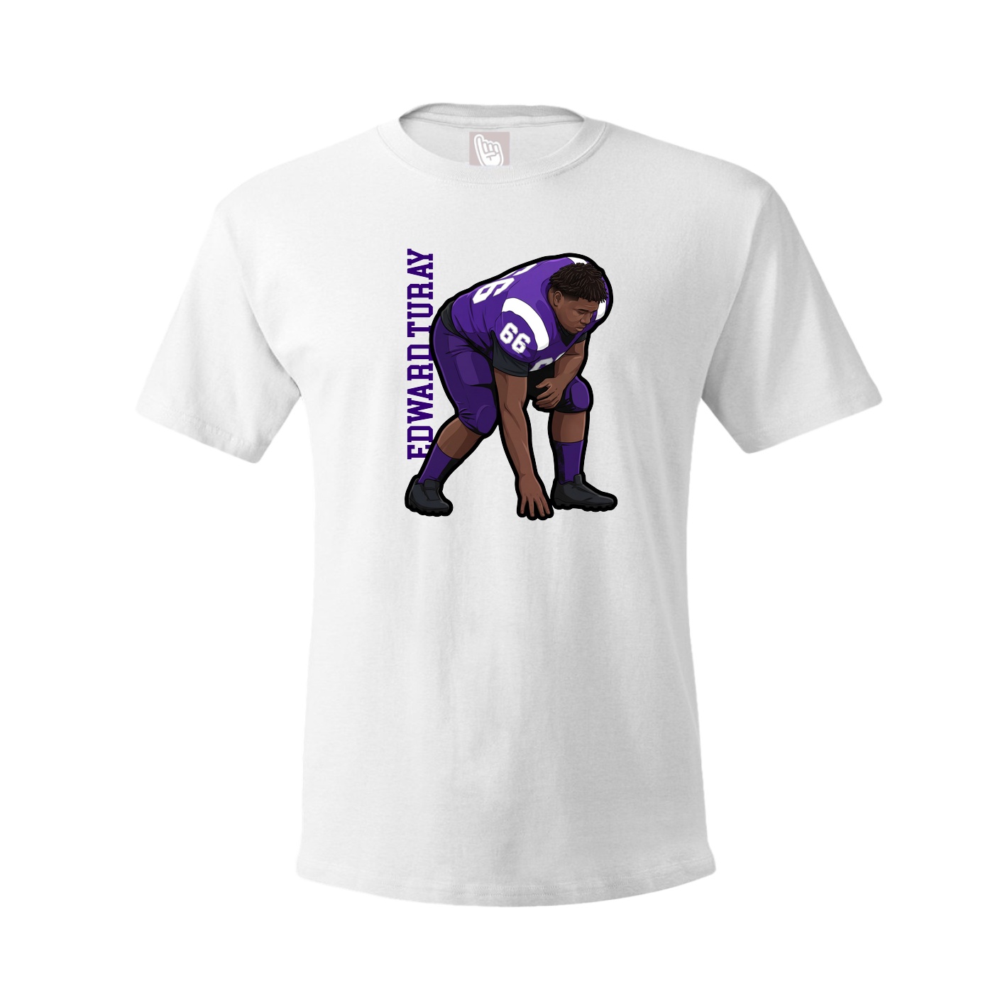Youth Tee — Name Vertical in White