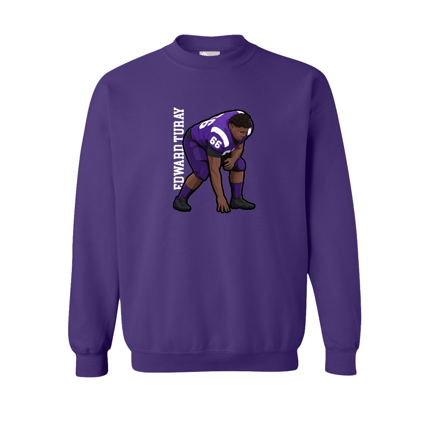 Fleece Crew — Name Vertical in Purple