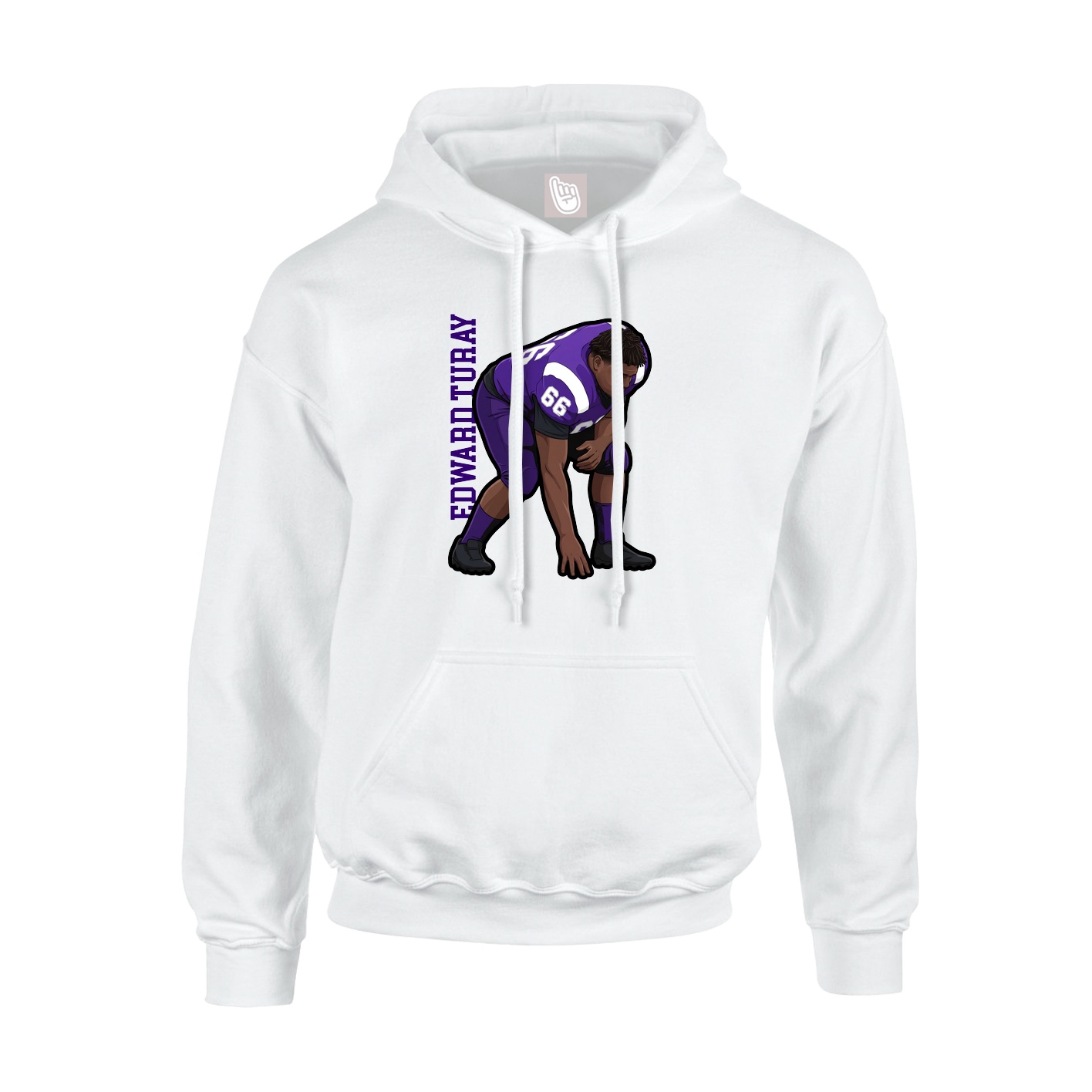 Youth Hoodie — Name Vertical in White