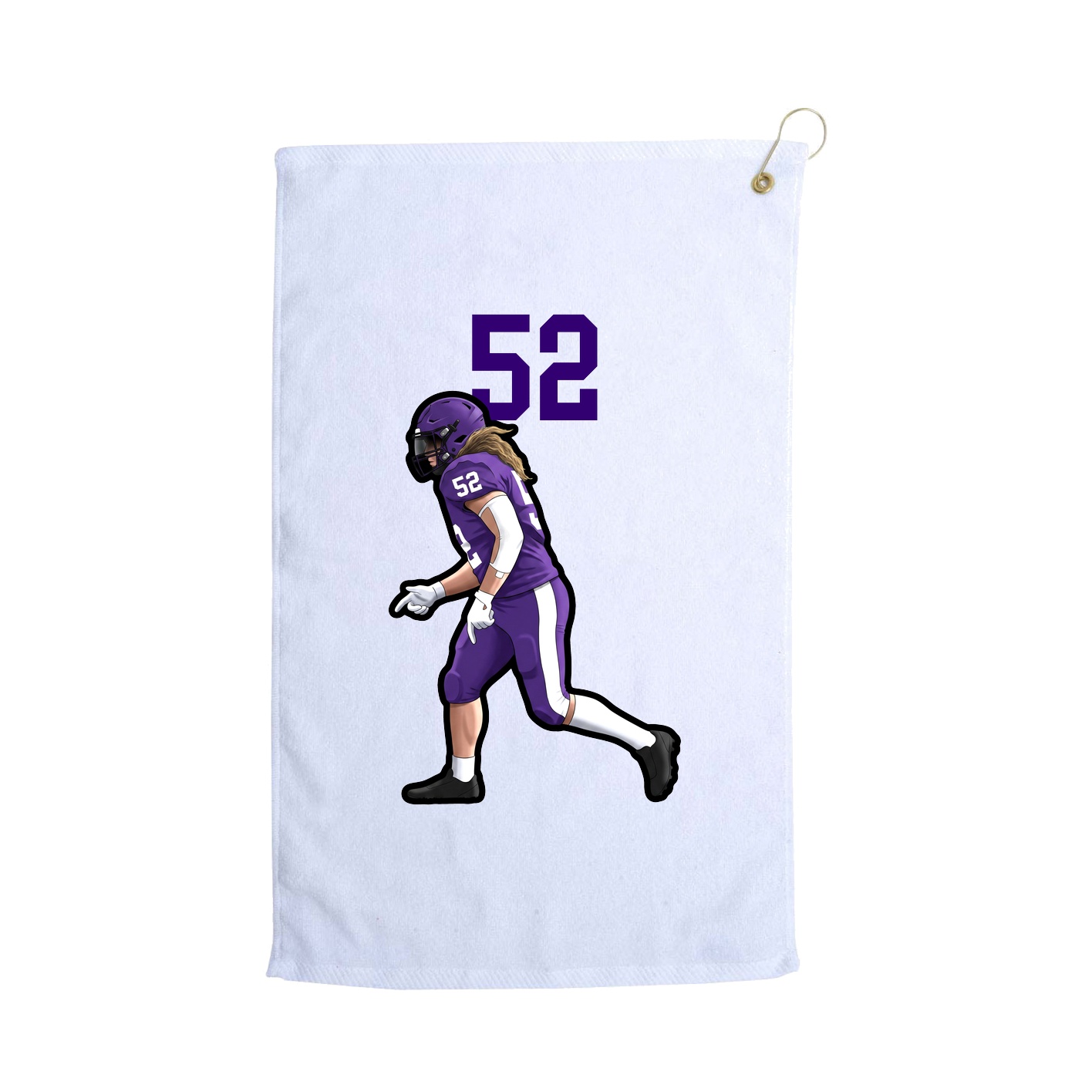 Golf Towel — Number Top in White