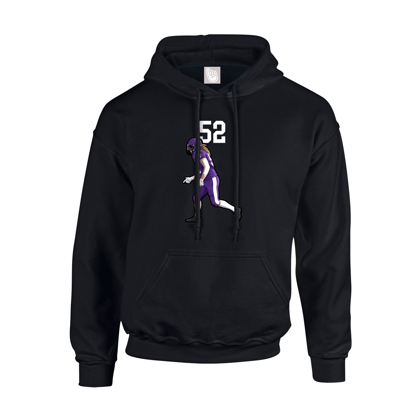 Youth Hoodie — Number Top in Black