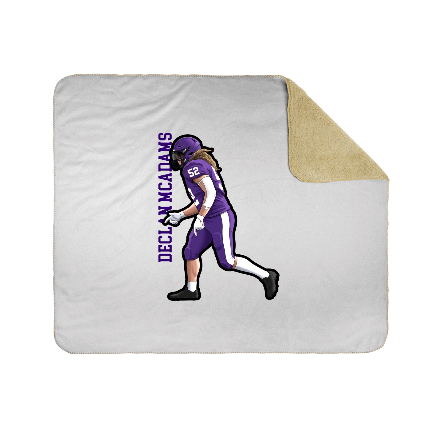 Throw Blanket — Name Vertical in White