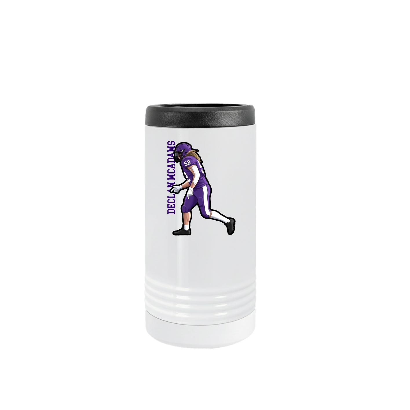 Slim Beverage Holder — Name Vertical in White