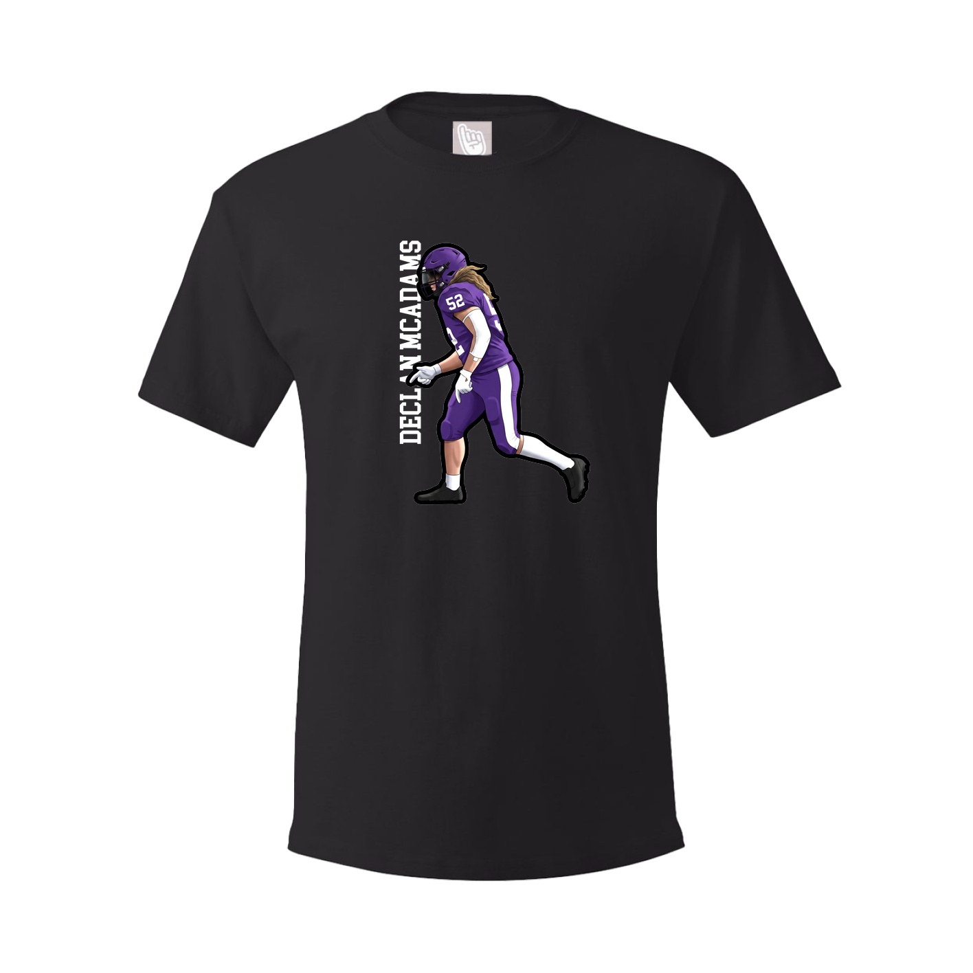 Youth Tee — Name Vertical in Black