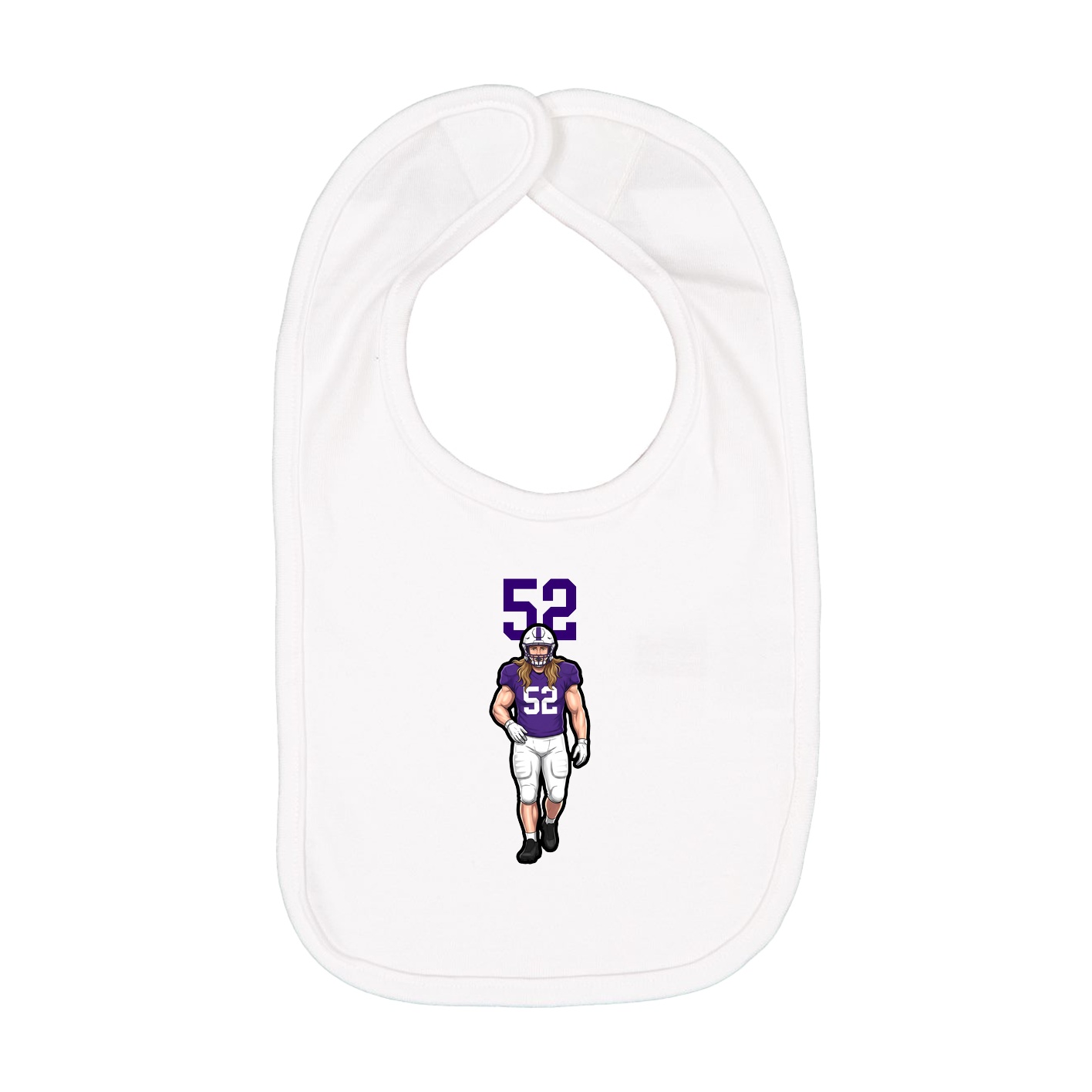 Infant Bib — Number Top in White