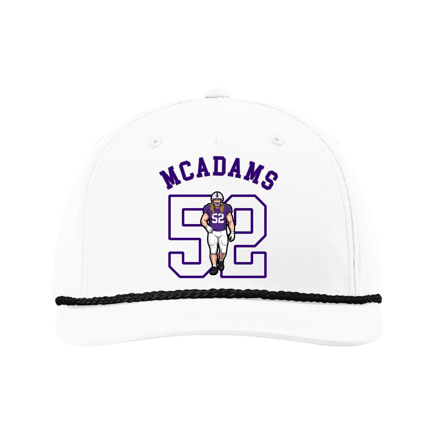 Five-Panel Classic Rope Cap — Shirsey Arch in White