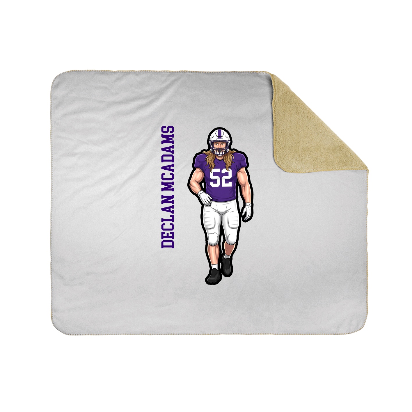 Throw Blanket — Name Vertical in White