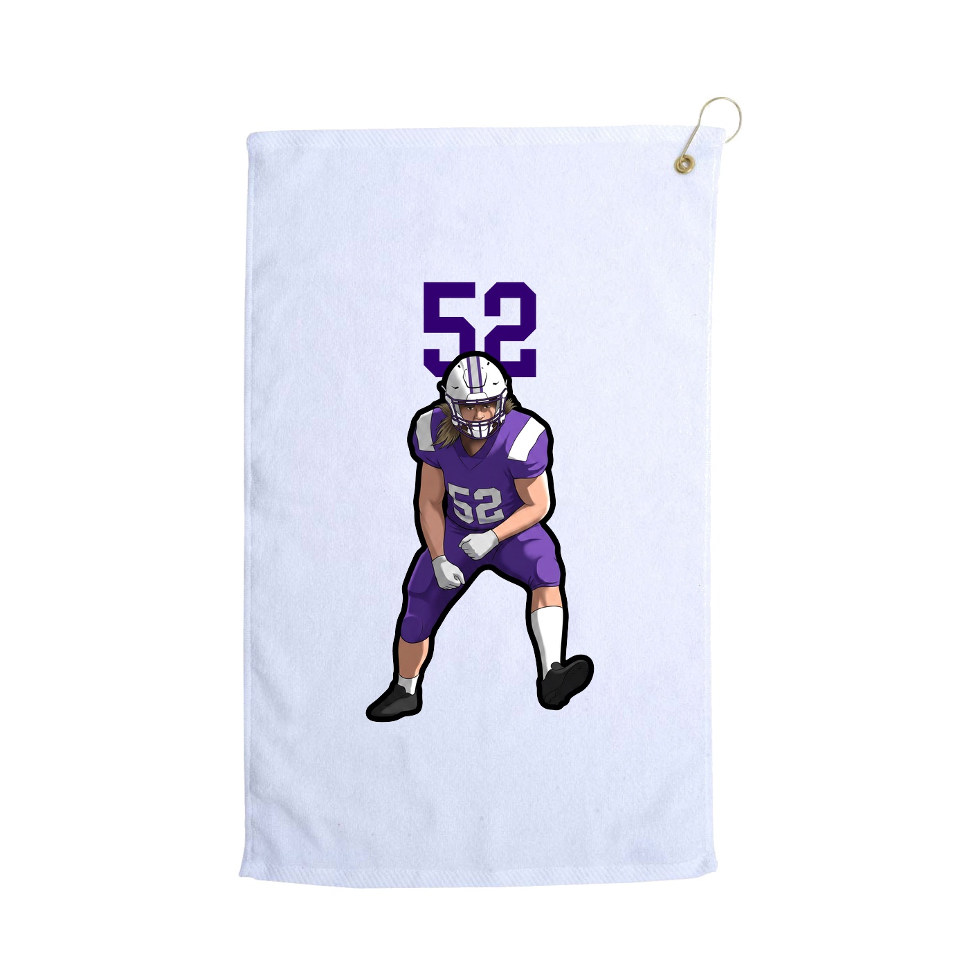 Golf Towel — Number Top in White