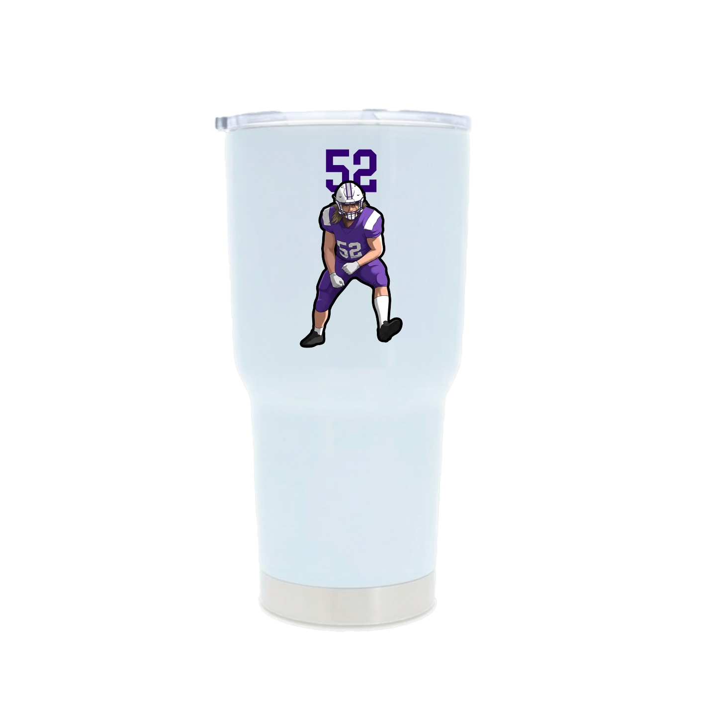 30oz Stainless Steel Tumbler — Number Top in White