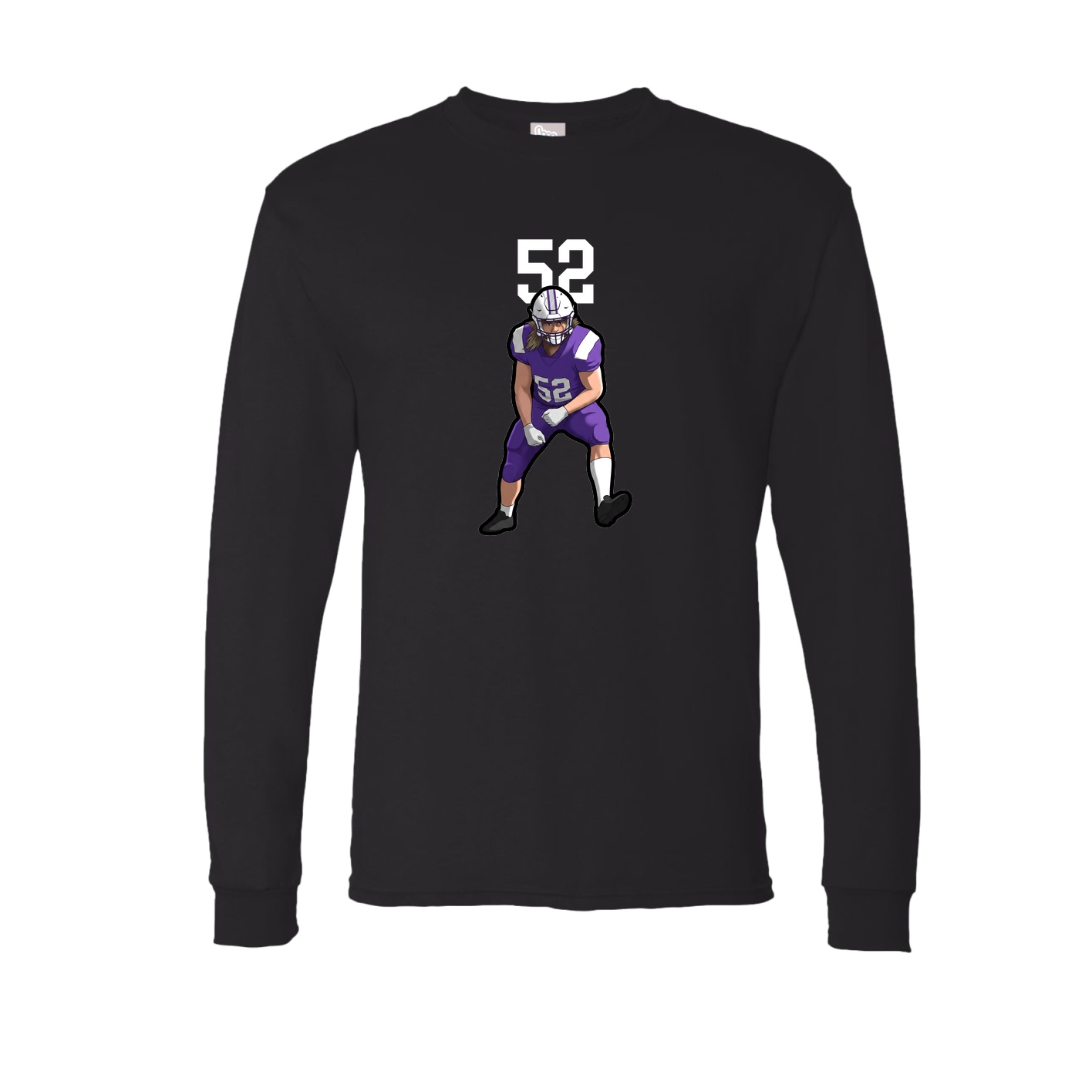 Long Sleeve Tee — Number Top in Black