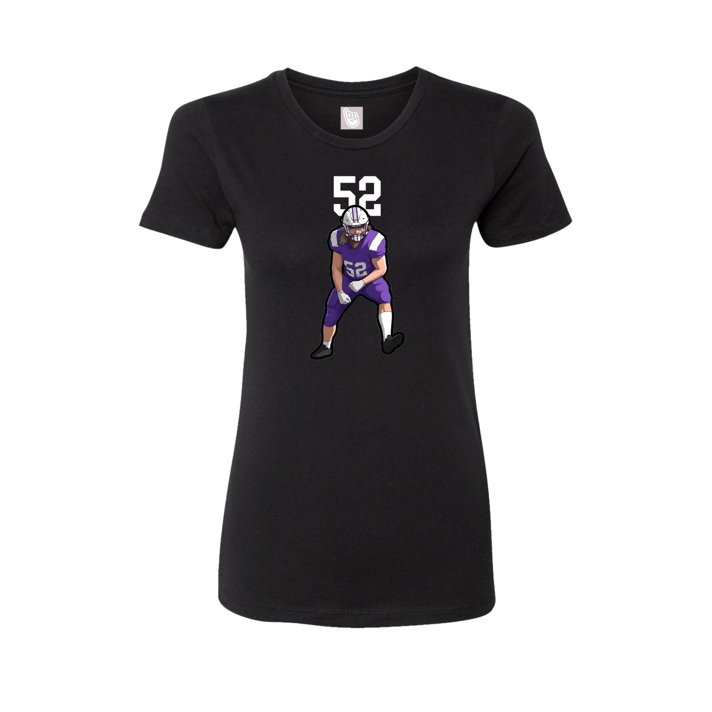Fitted Women's Tee — Number Top in Black