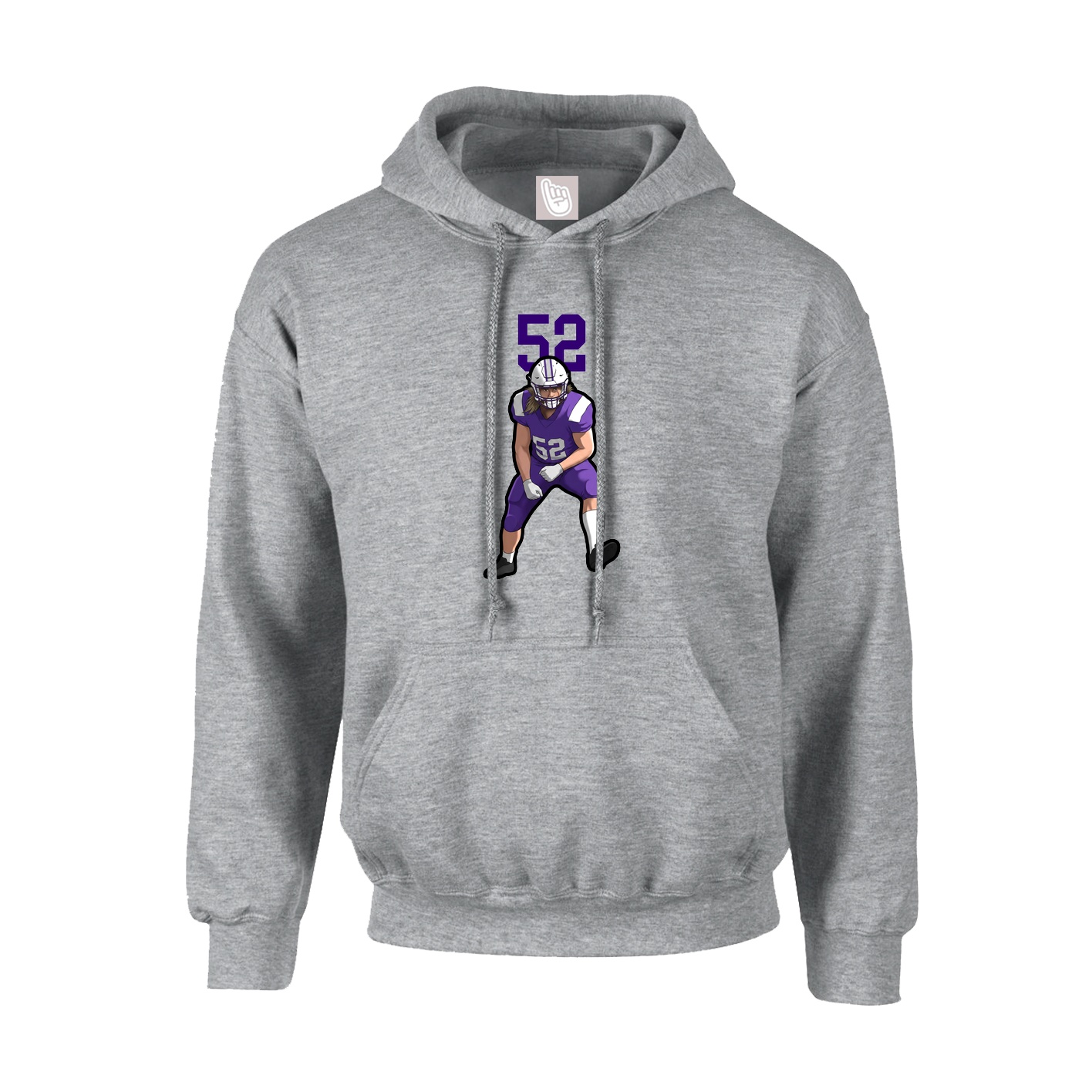 Hoodie — Number Top in Grey
