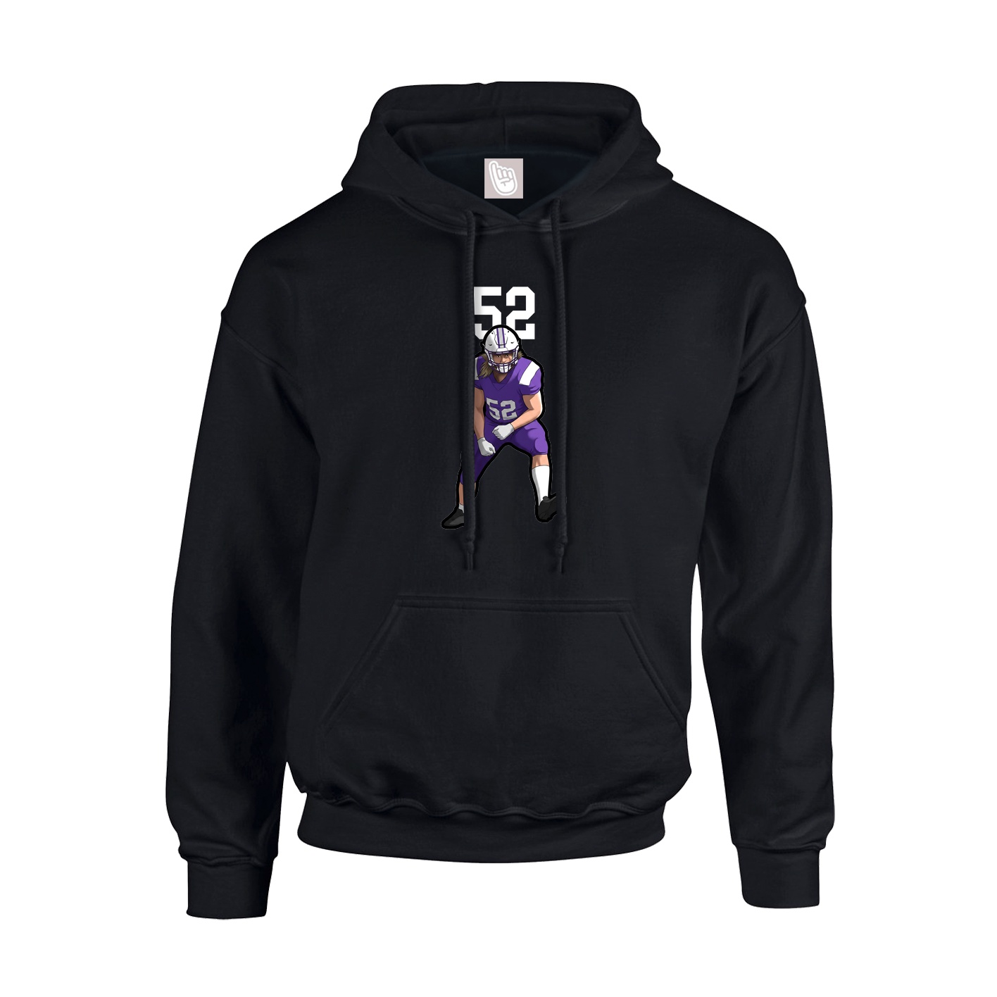 Youth Hoodie — Number Top in Black