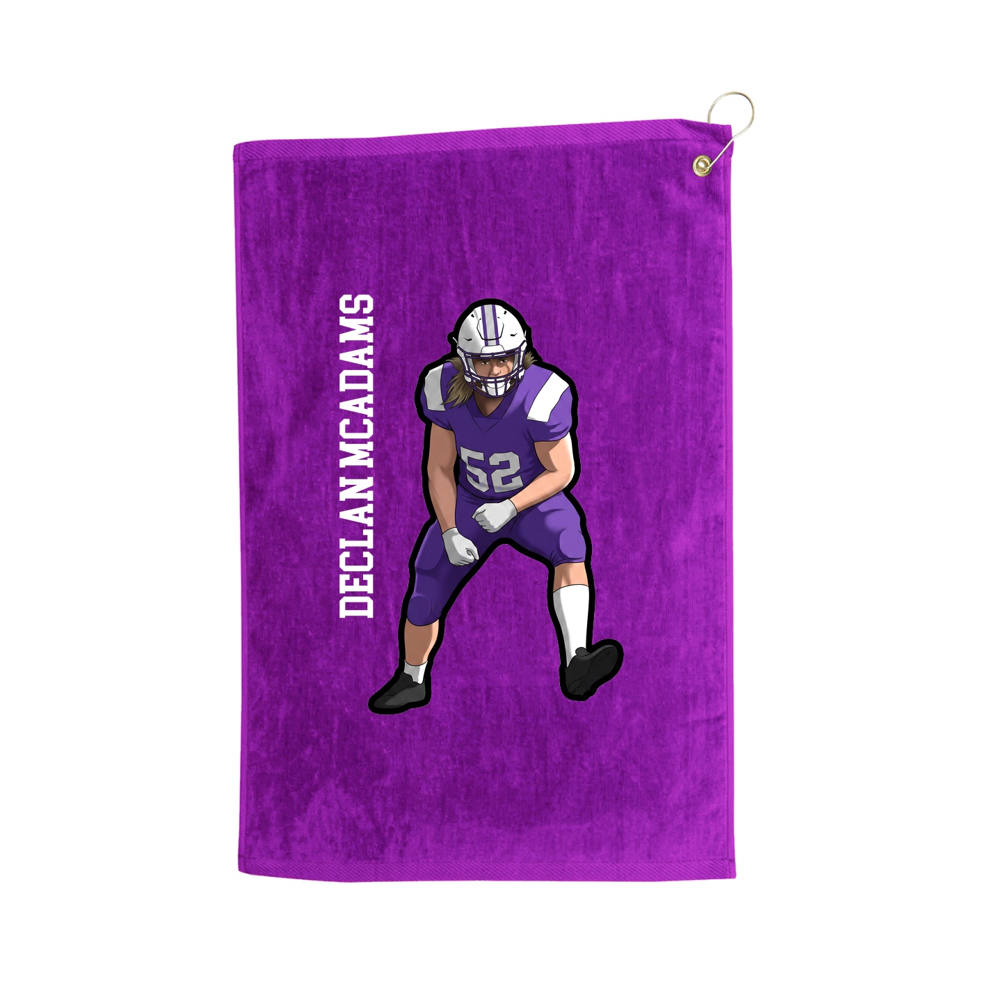 Golf Towel — Name Vertical in Purple