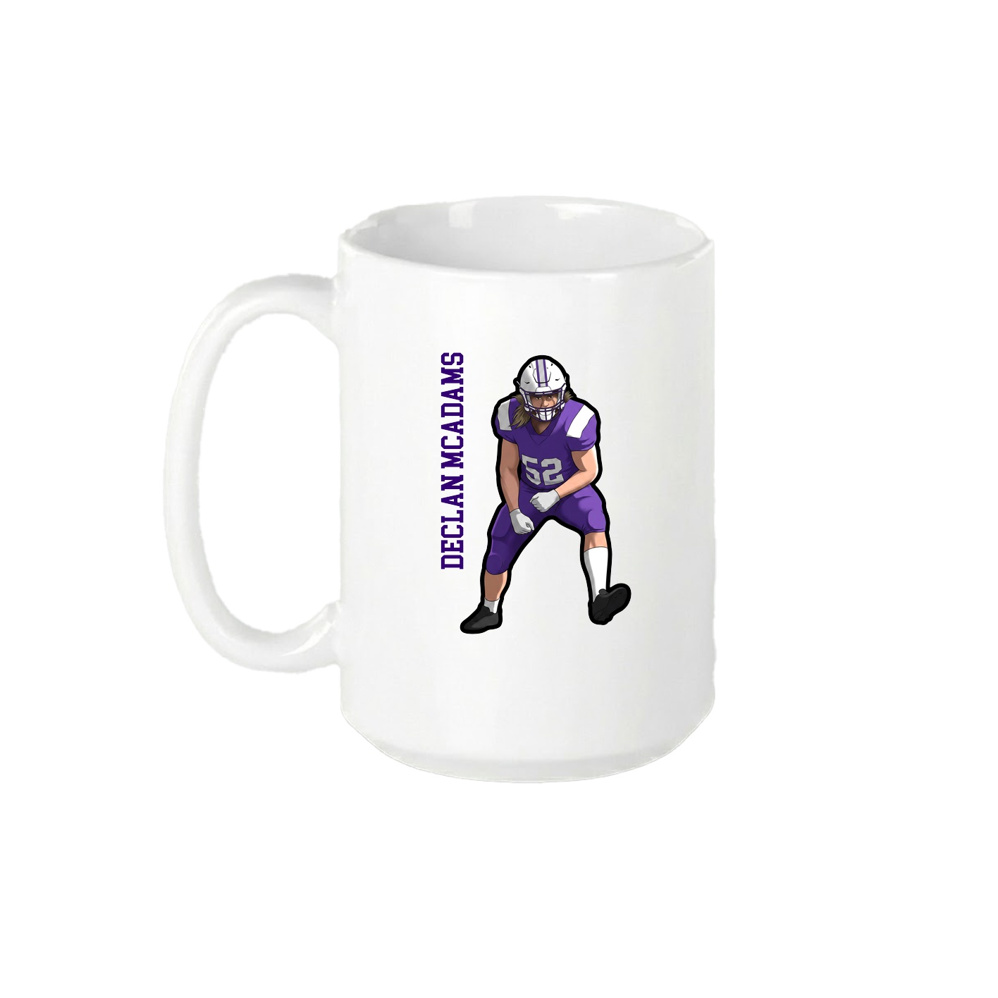15oz Coffee Mug — Name Vertical in White