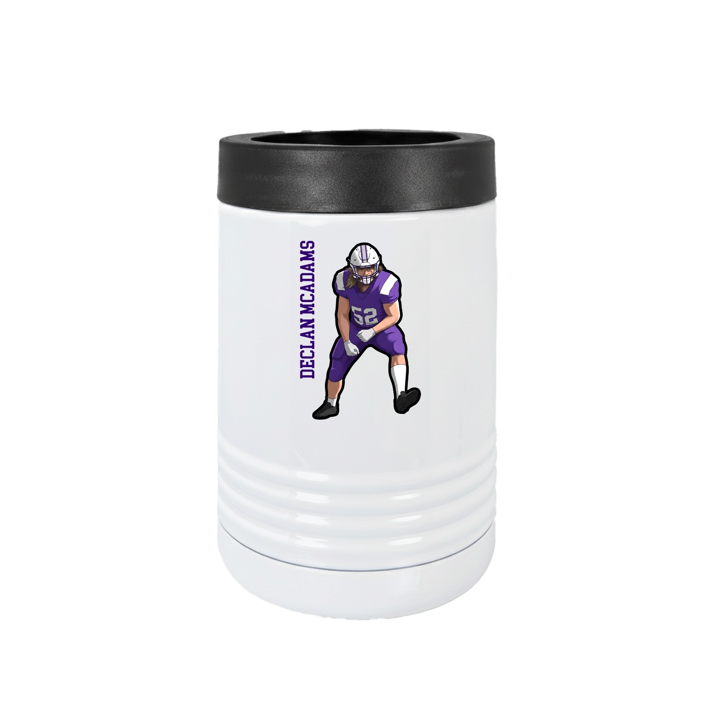 Beverage Holder — Name Vertical in White