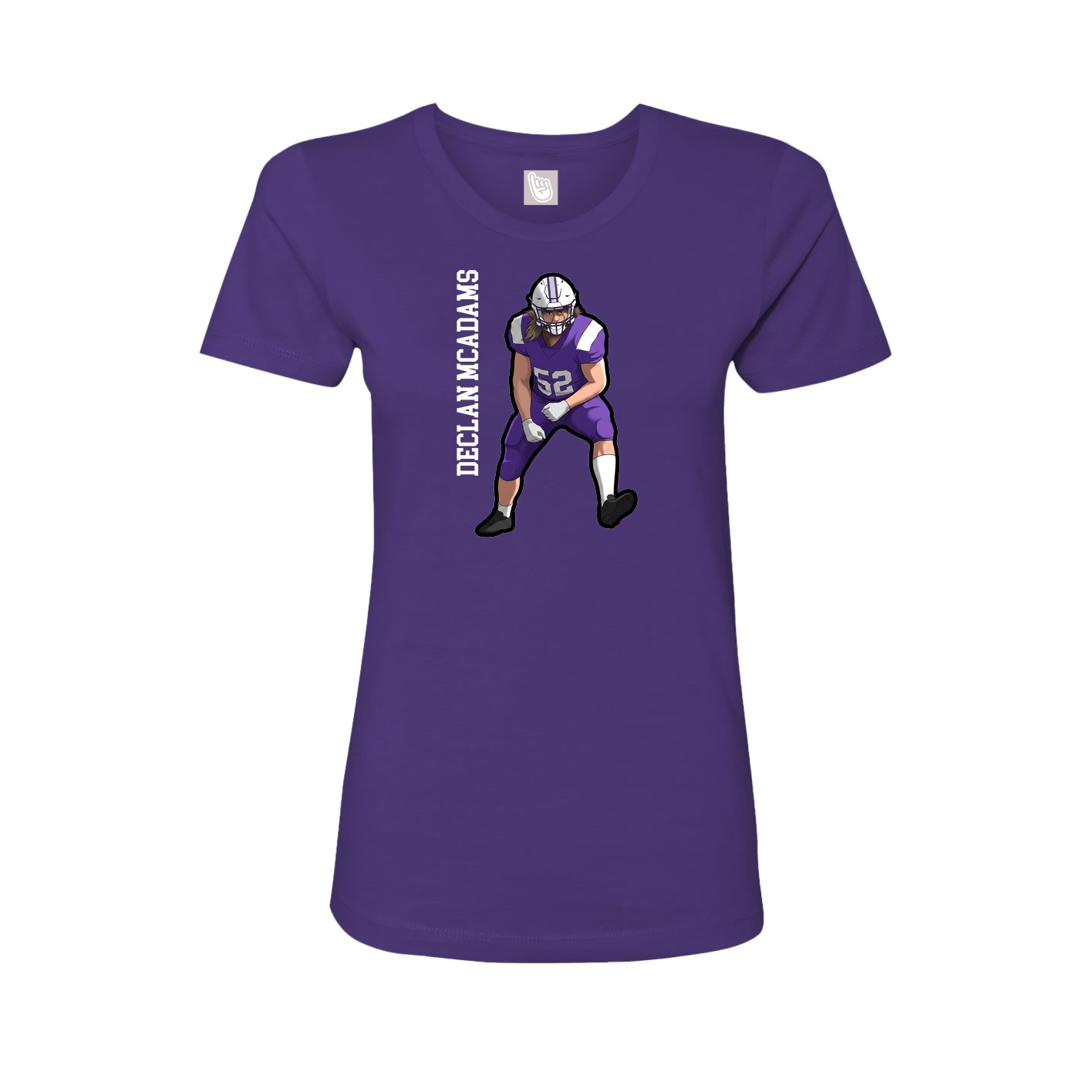 Womens Tee — Name Vertical in Purple