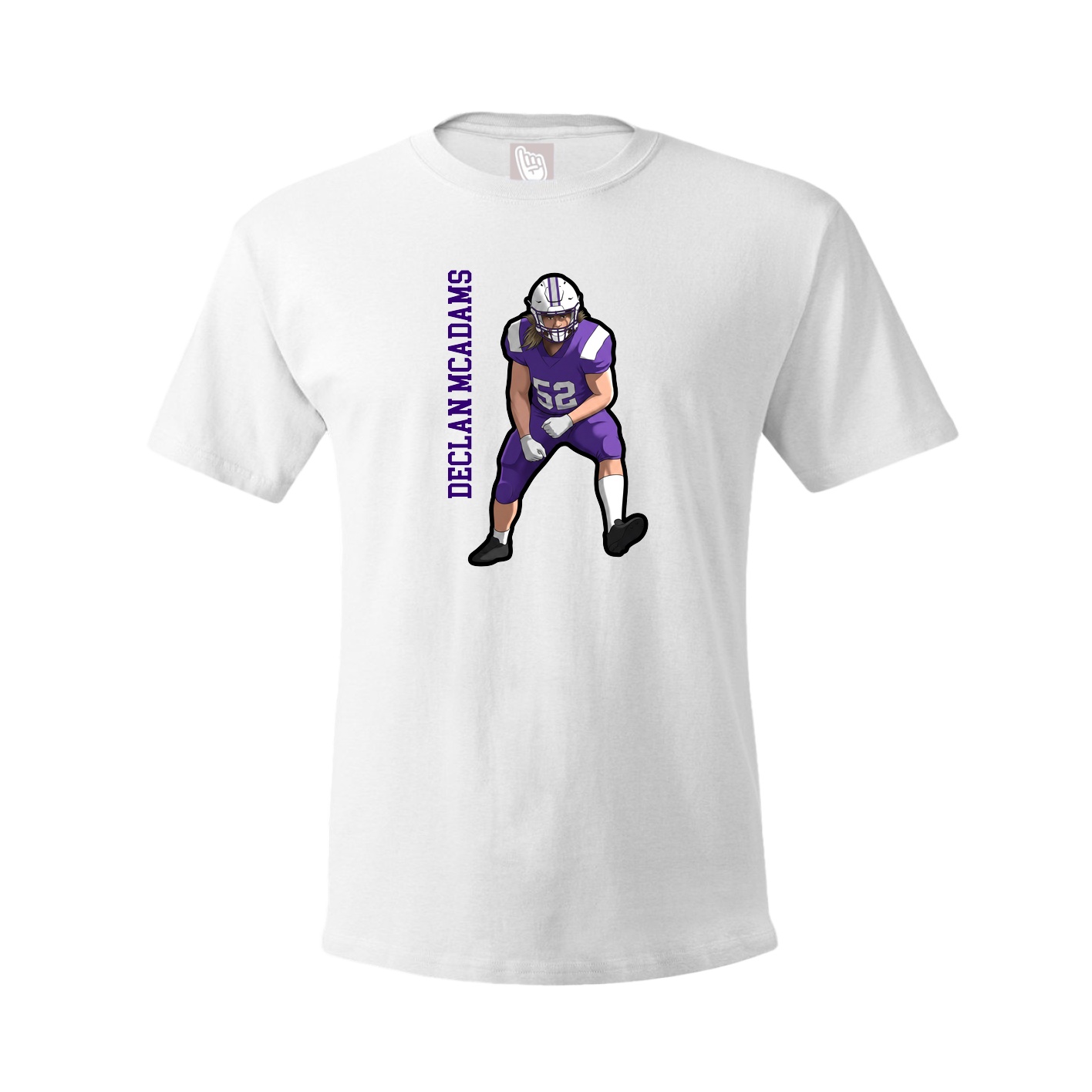 Youth Tee — Name Vertical in White