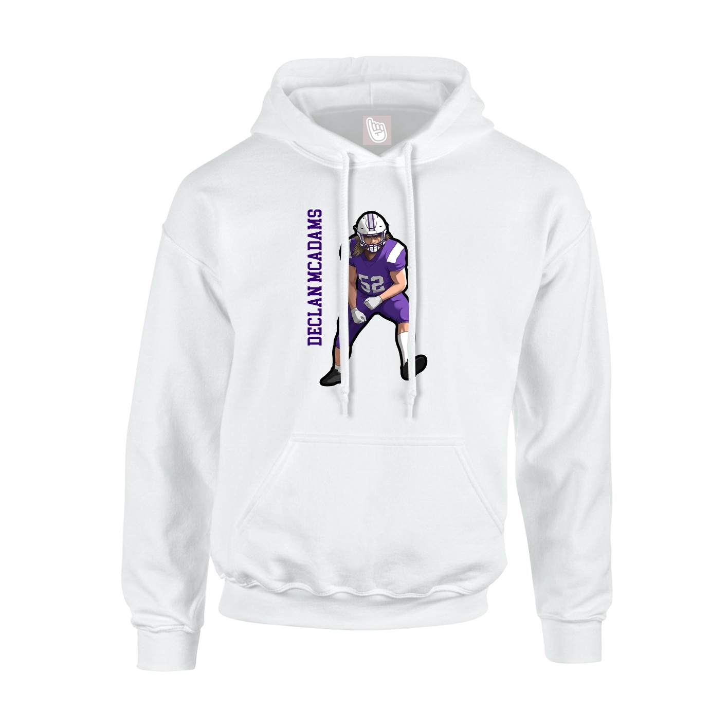 Hoodie — Name Vertical in White