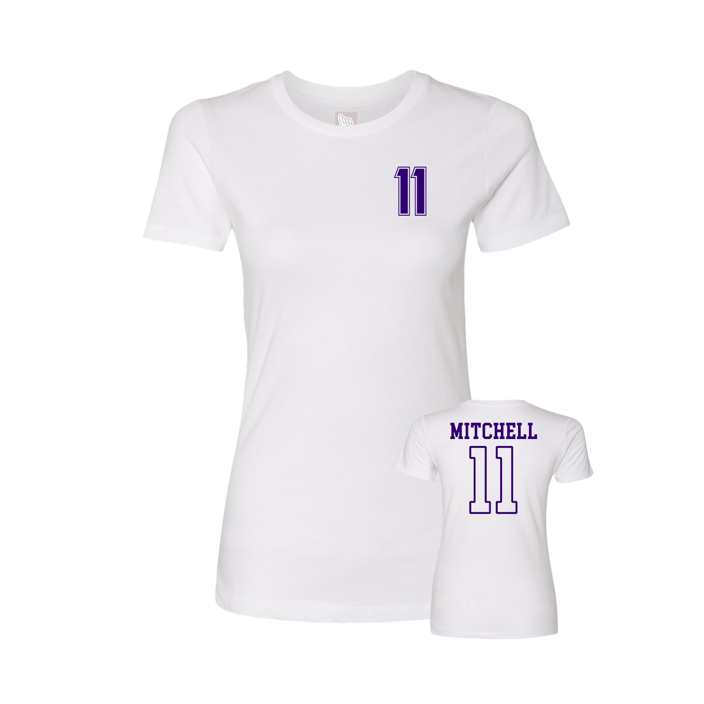 Fitted Women's Tee — Chest Back in White