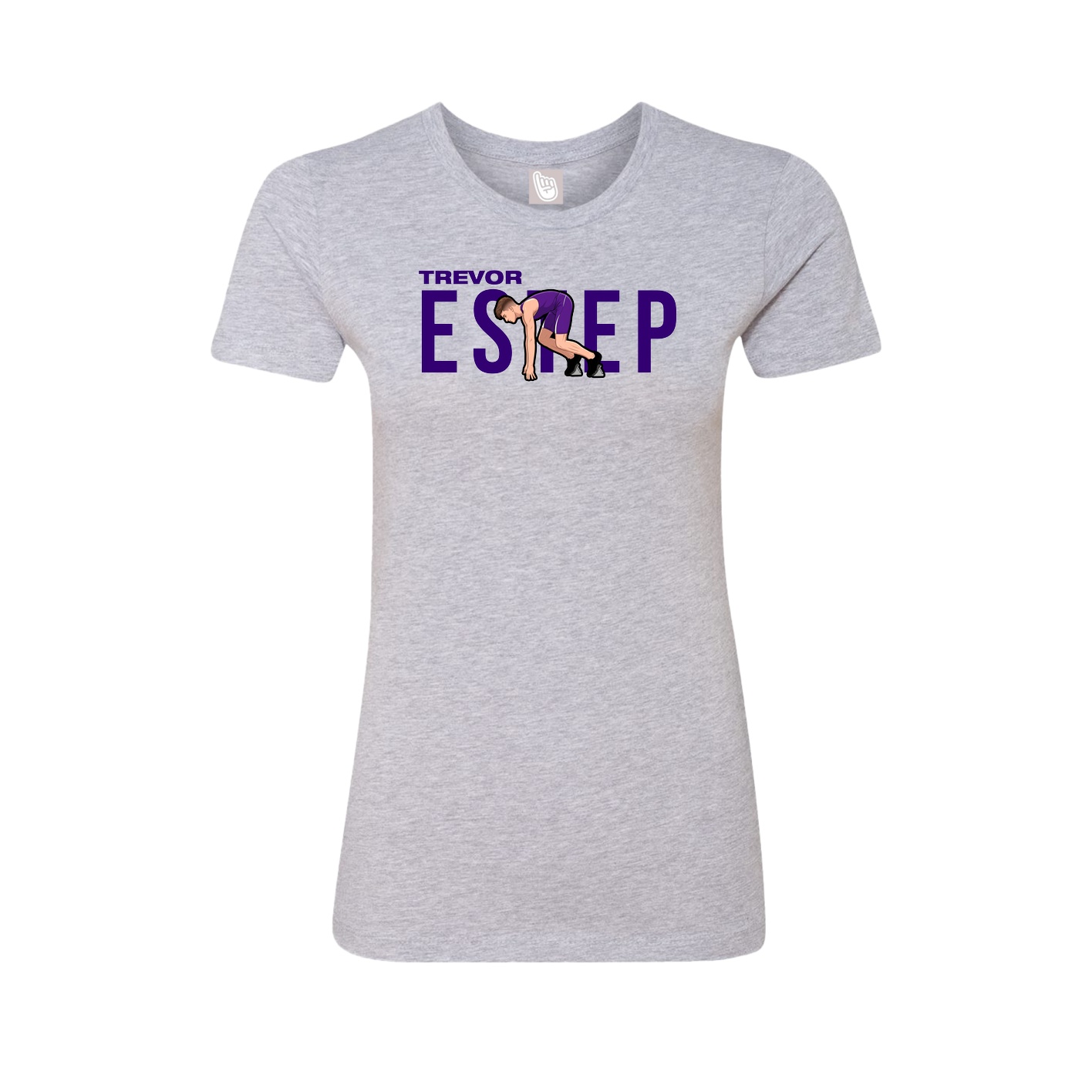 Fitted Women's Tee — Player Name in Grey