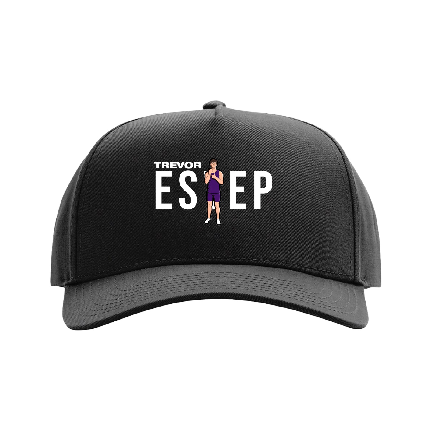 Full Fabric Five-Panel Champ Cap — Player Name in Black