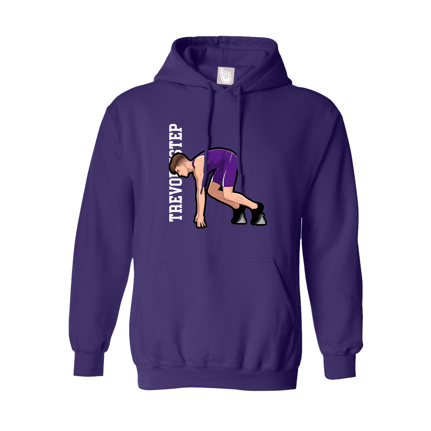 Hoodie — Name Vertical in Purple
